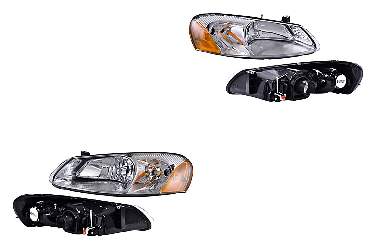 Par De Faros Liso Con Base Sin Foco