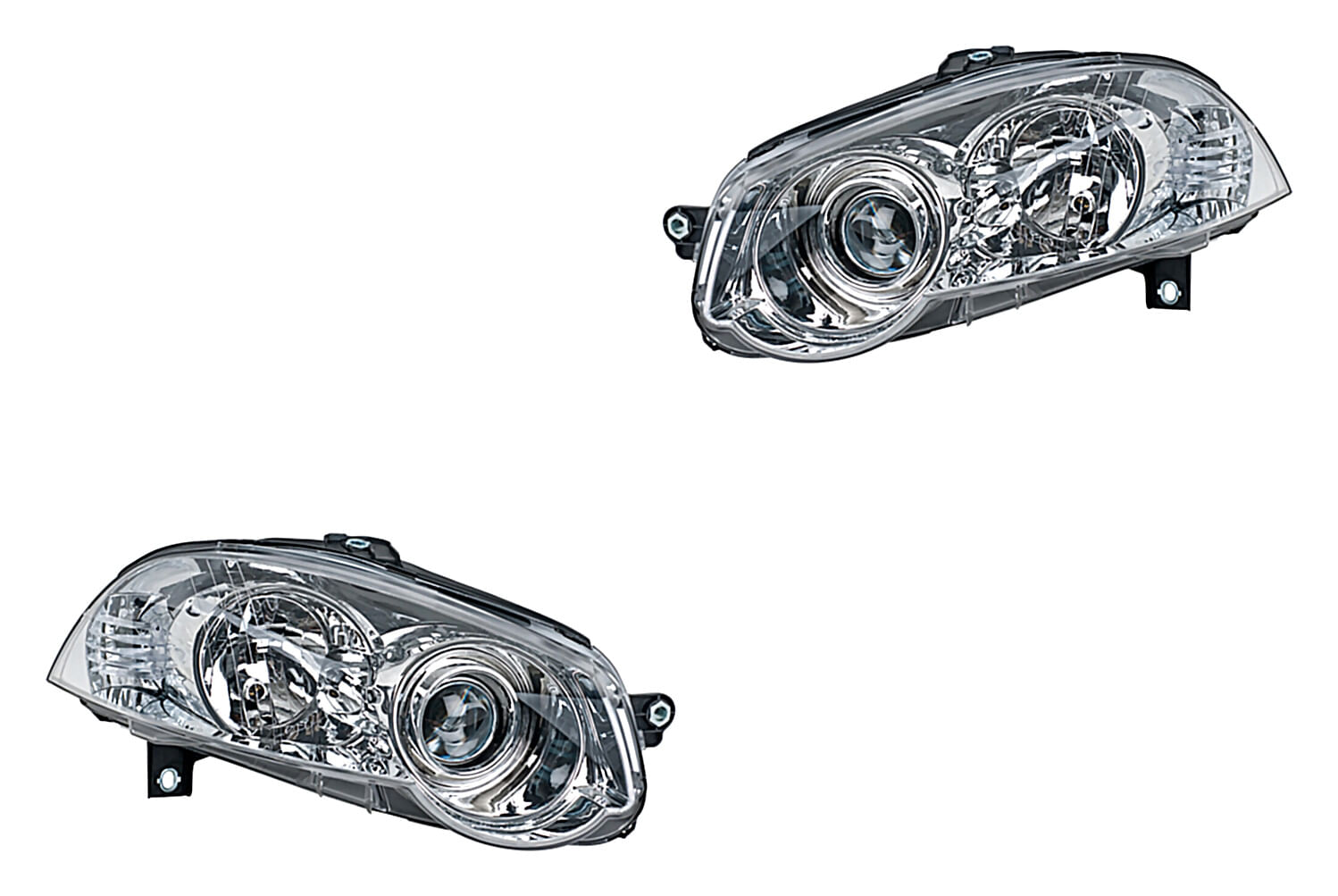 Par De Faros Fondo Cromado Manual Para Foco Halógeno Sin Foco