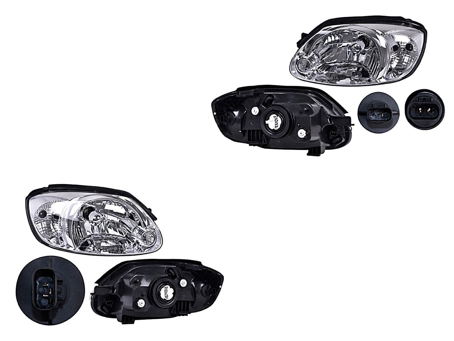 Par De Faros Con Cuarto Blanco Para Foco Halógeno Sin Foco