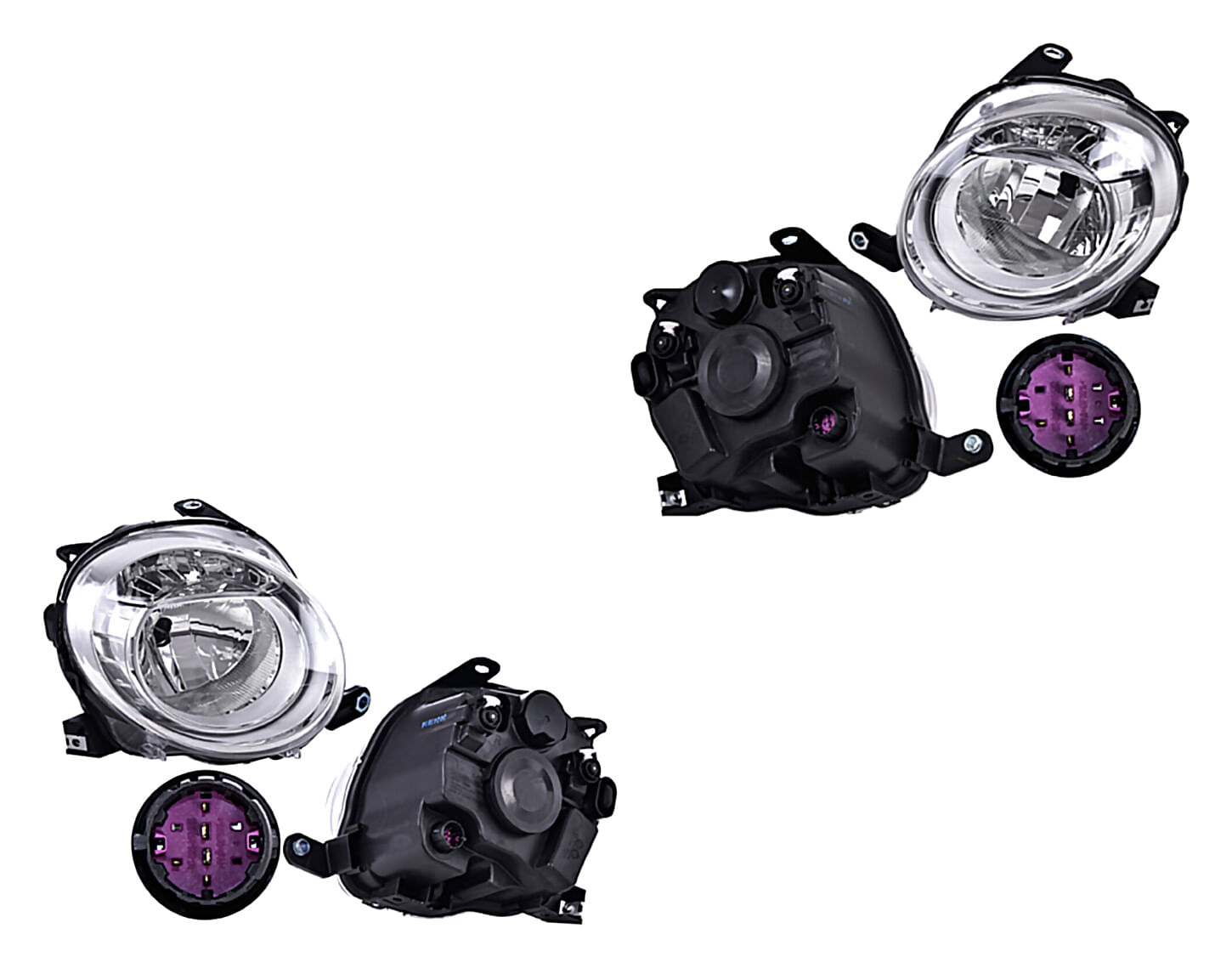 Par De Faros Superiores Eléctrico Con Motor Para Foco Halógeno Sin Foco