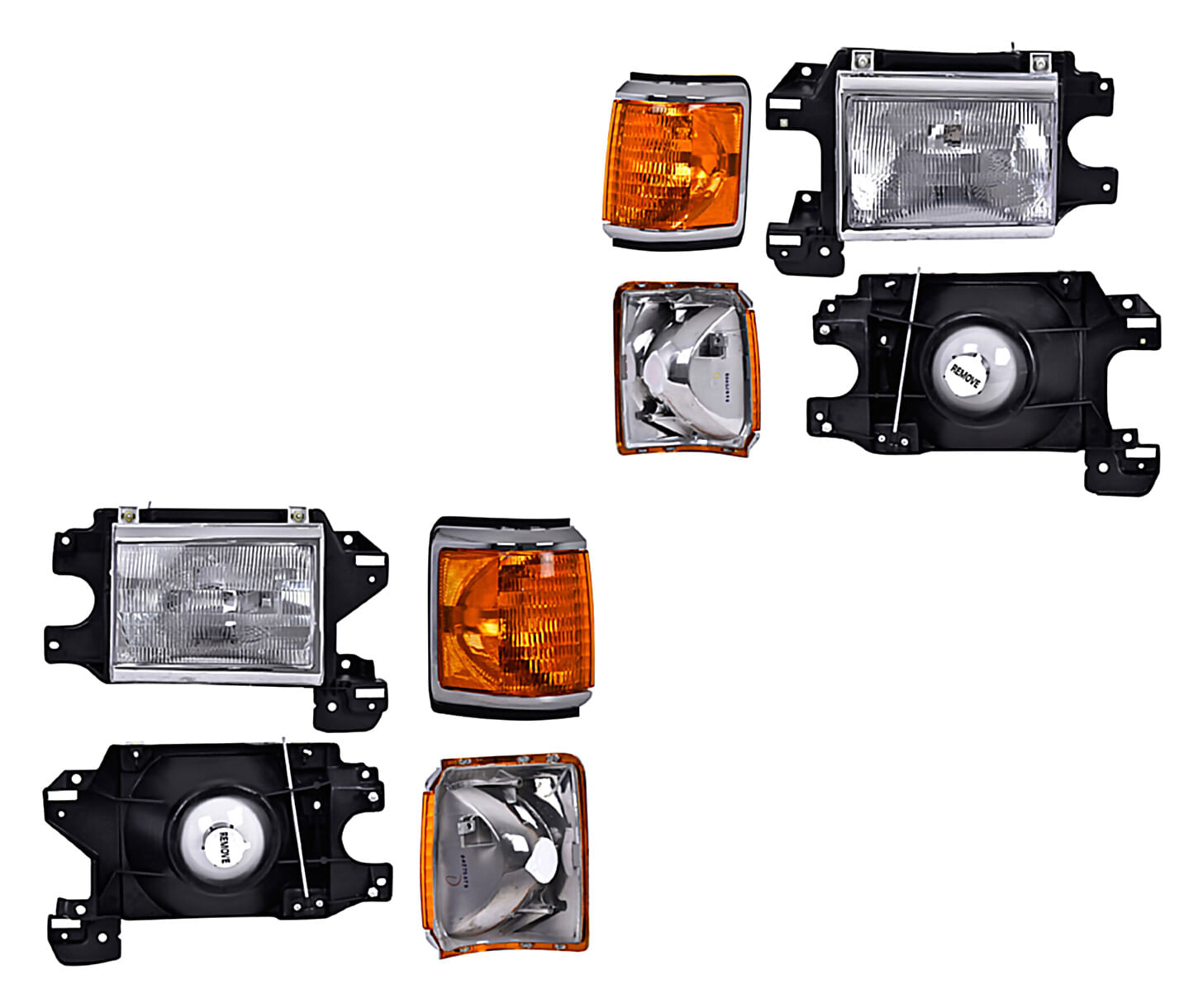 Par De Faros Fondo Cromado Con Cuarto Sin Foco