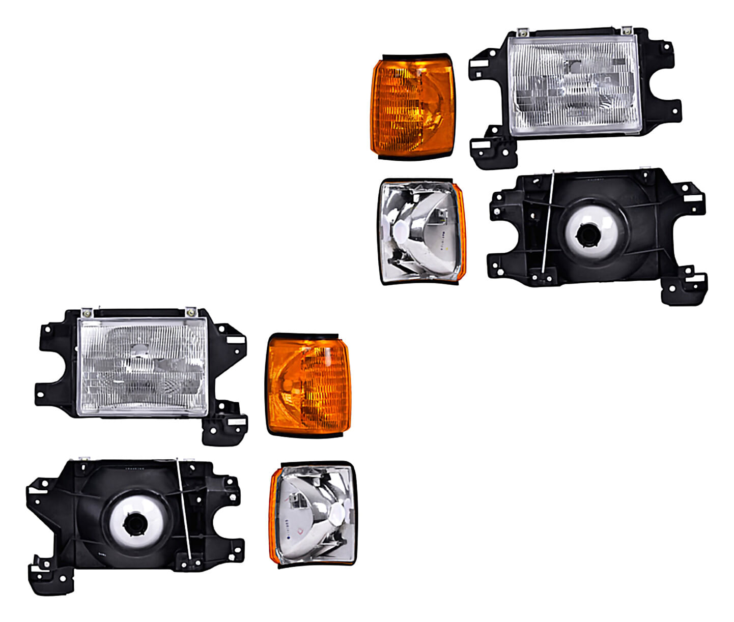 Par De Faros Fondo Negro Con Cuarto Sin Foco