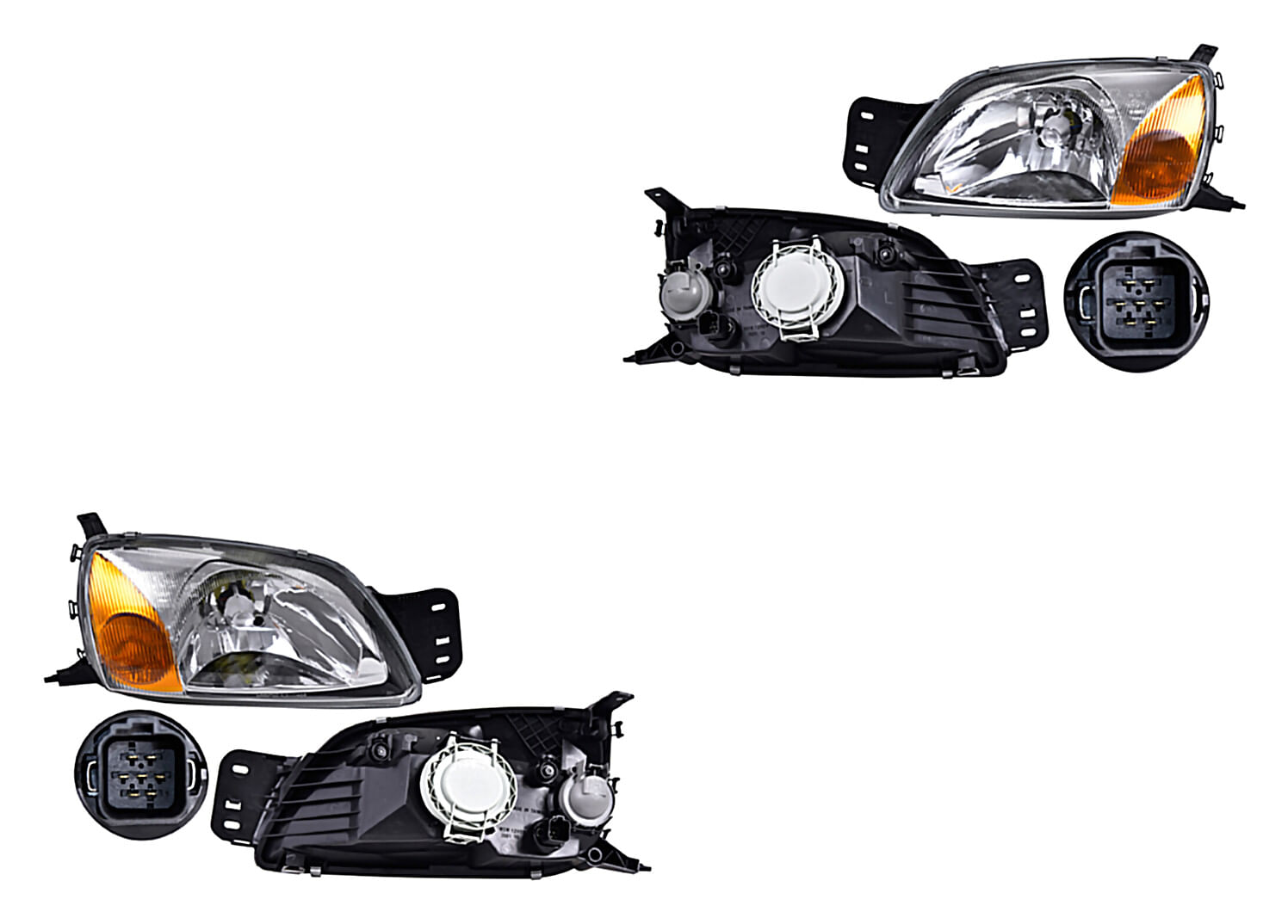 Par De Faros Esquina Ámbar Eléctrico Con Motor Con Base Sin Foco