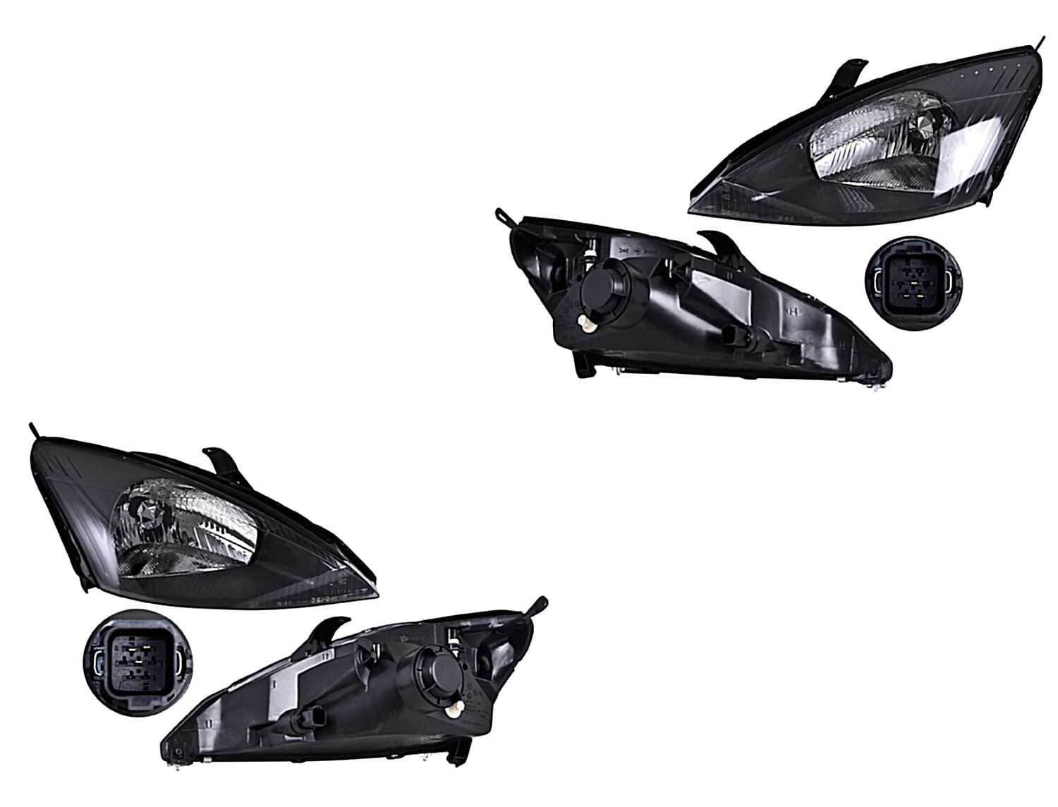Par De Faros Fondo Gris Sin Foco