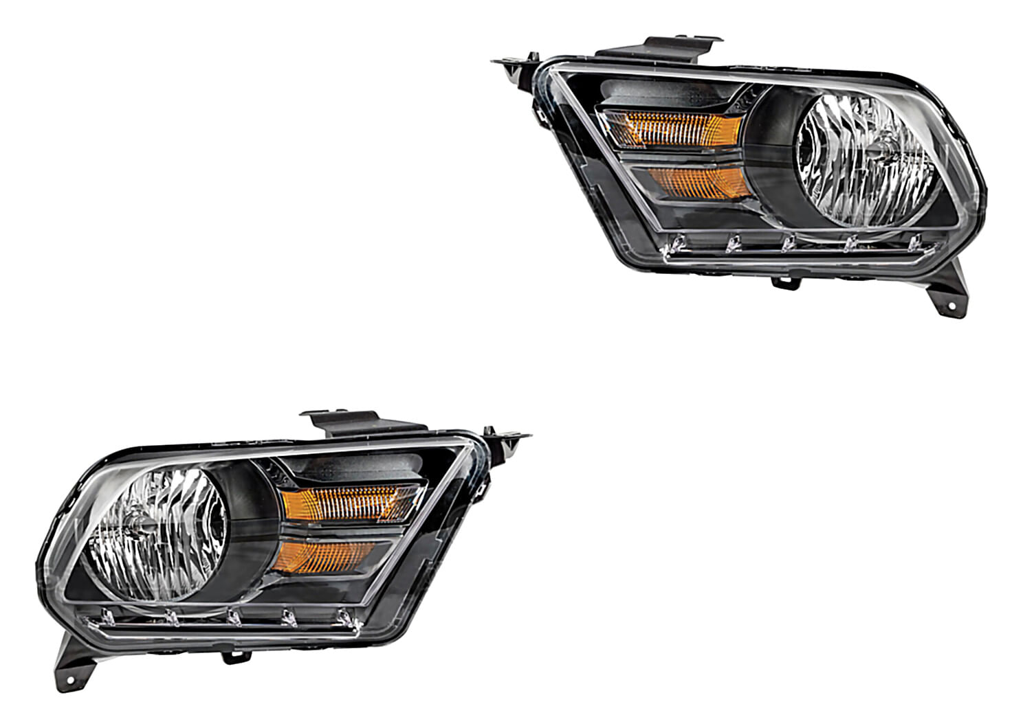 Par De Faros Filo Cromado Para Foco Halógeno Sin Foco