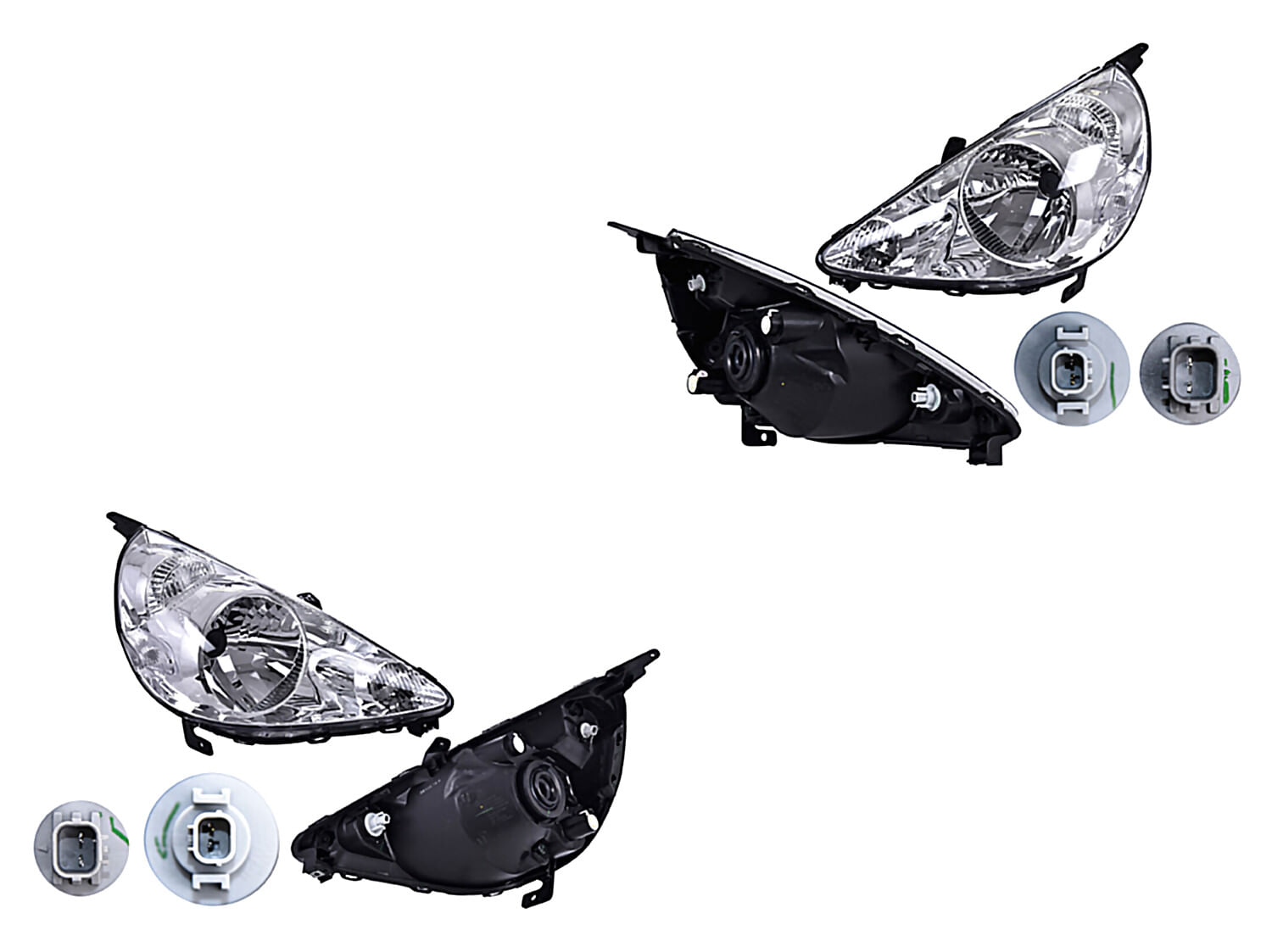Par De Faros Fondo Cromado Manual Para Foco Halógeno Sin Foco