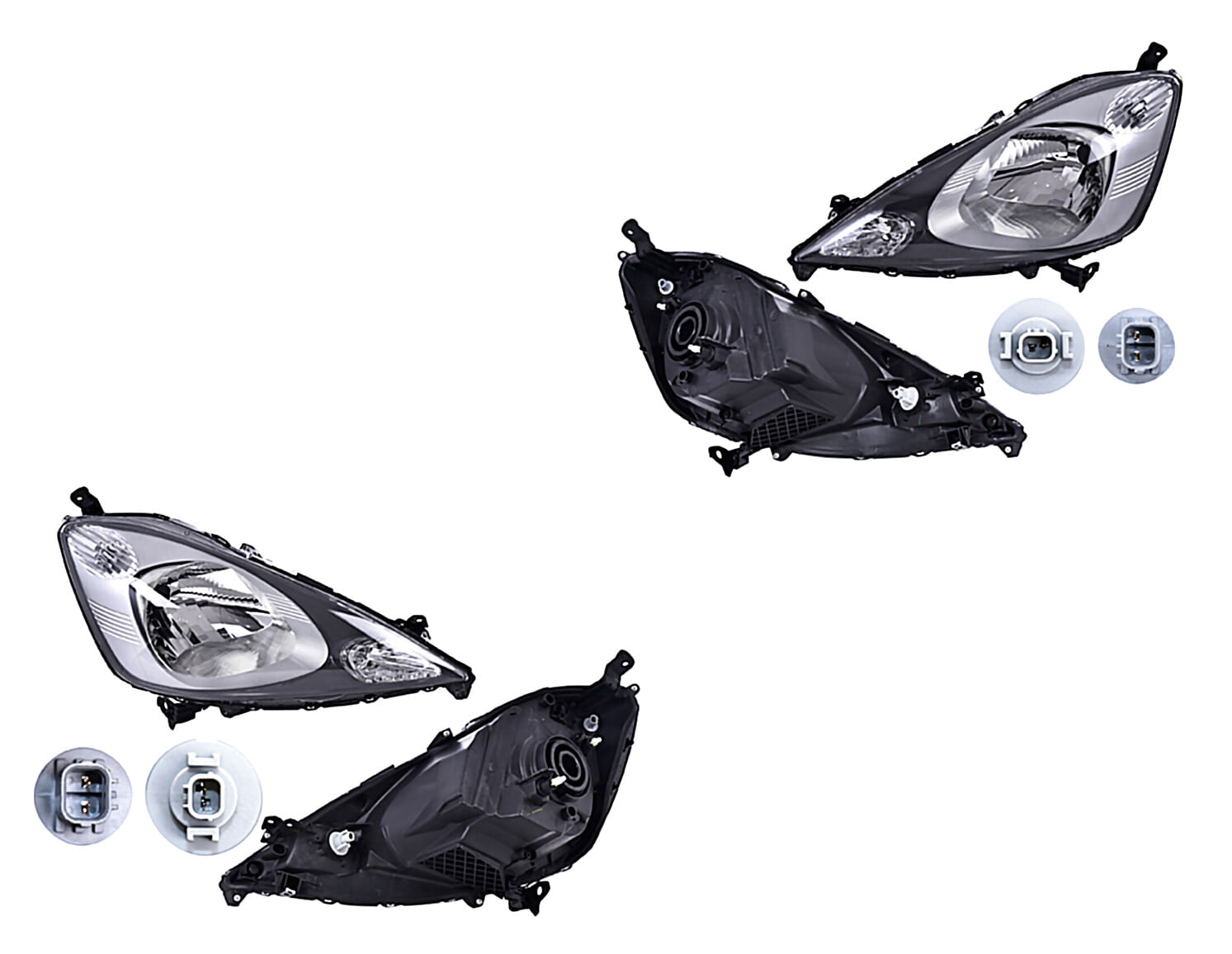 Par De Faros Fondo Cromado Manual Para Foco Halógeno Sin Foco
