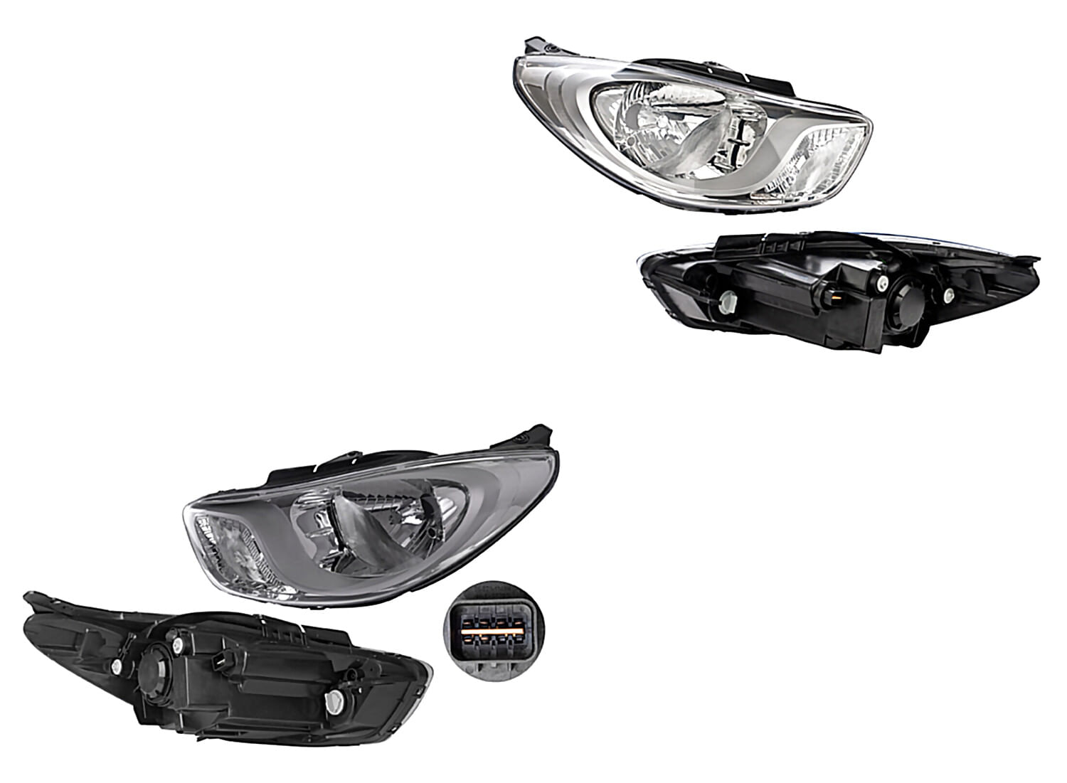 Par De Faros Fondo Cromado Manual Para Foco Halógeno Sin Foco