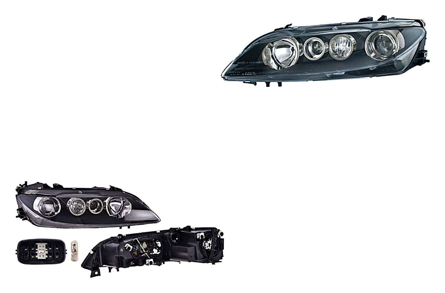 Par De Faros Fondo Negro Eléctrico Con Motor Sin Foco