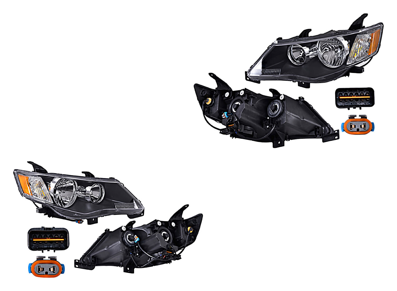 Par De Faros Eléctrico Con Motor Para Foco Halógeno Sin Foco