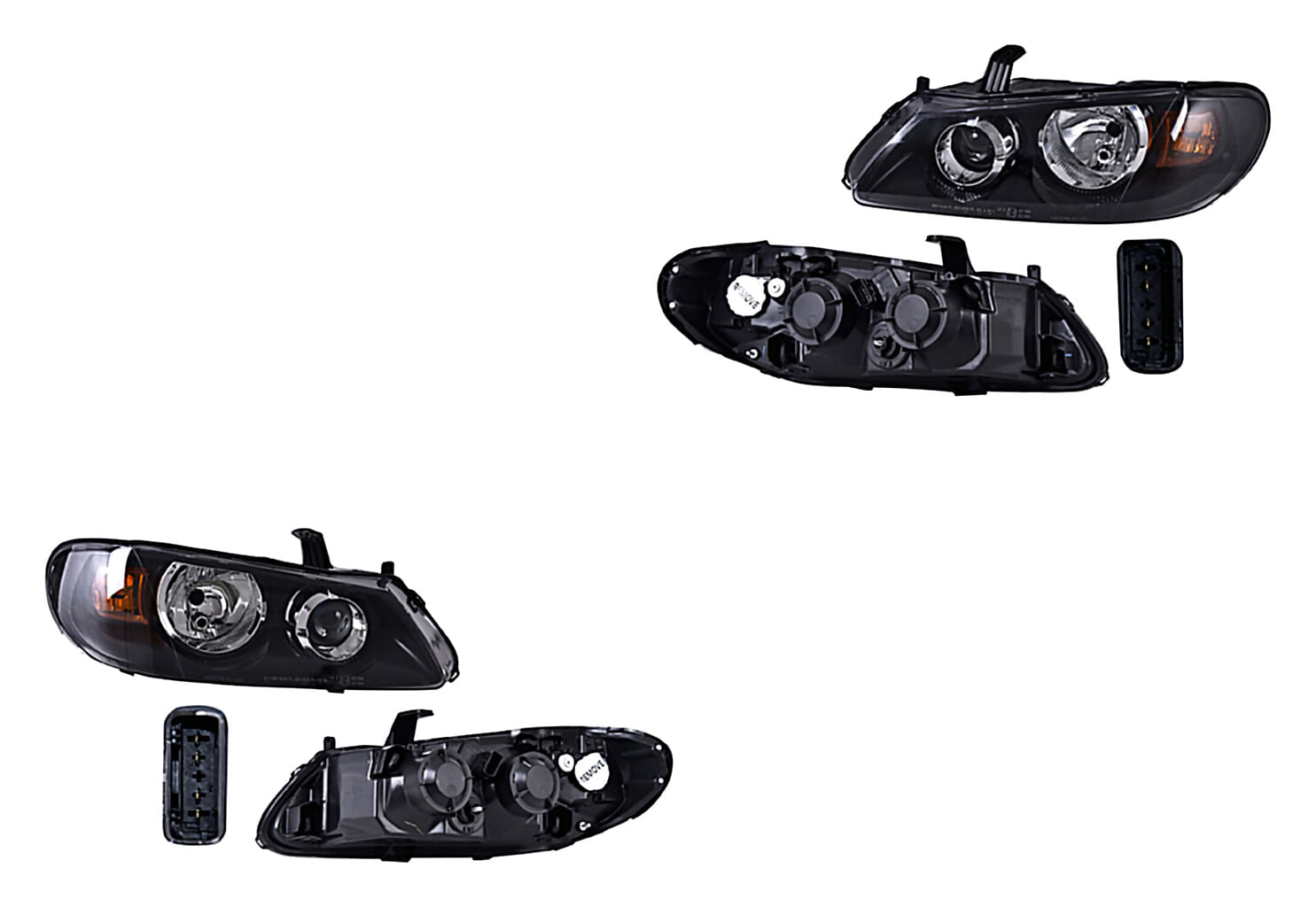 Par De Faros Fondo Negro Eléctrico Sin Foco
