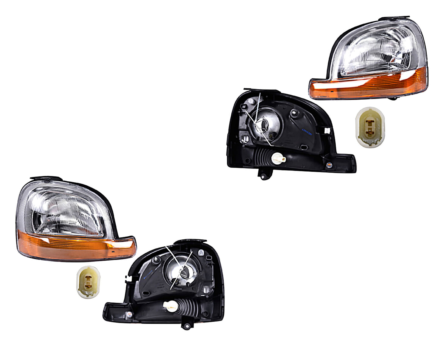 Par De Faros Eléctrico Con Cuarto Ámbar Sin Foco