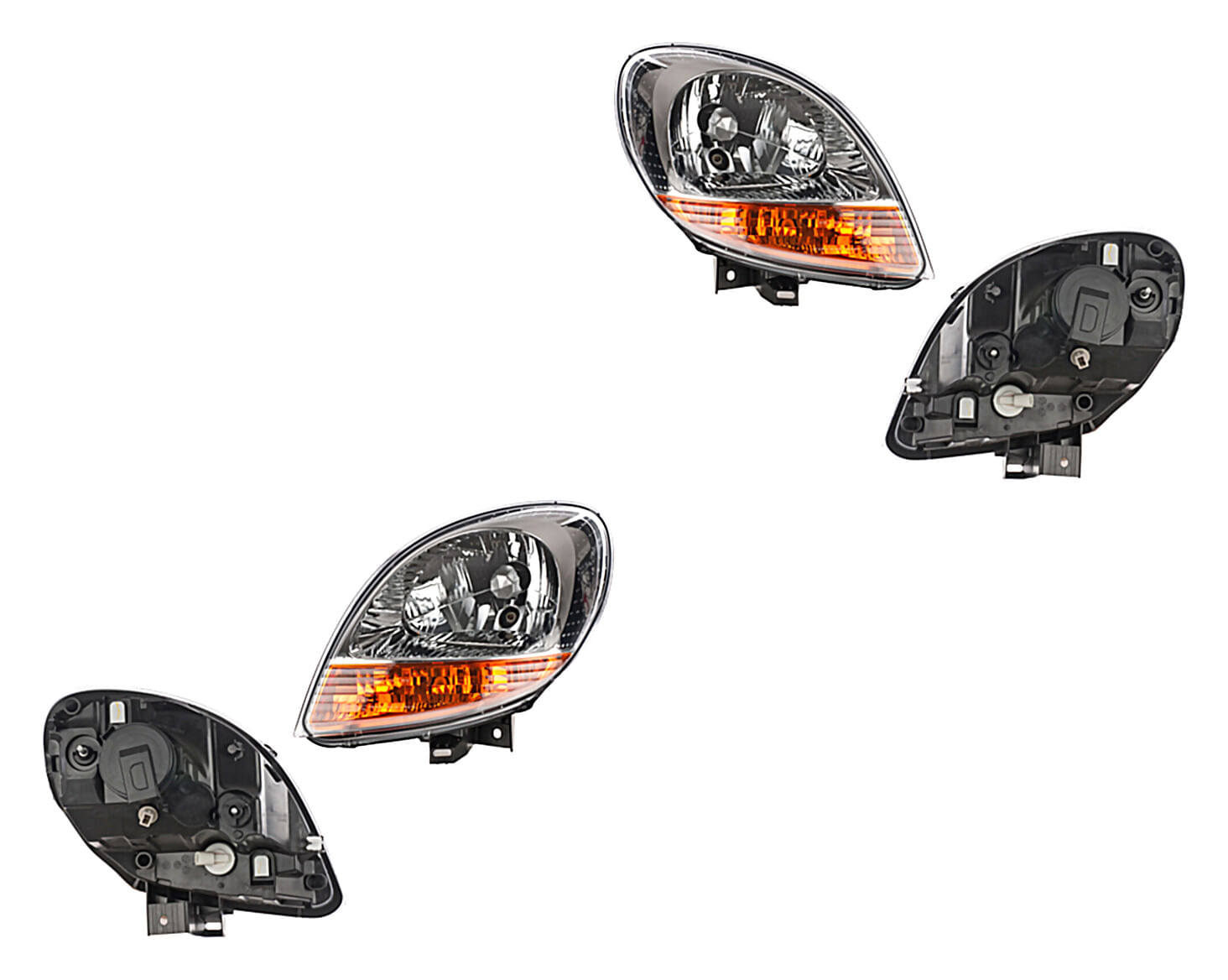 Par De Faros Eléctrico Con Cuarto Ámbar Sin Foco