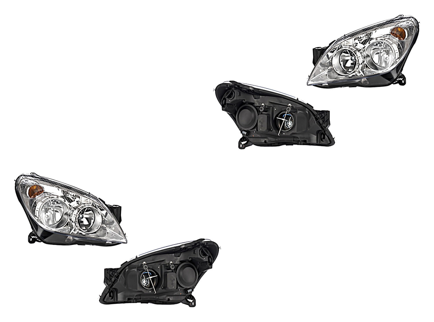 Par De Faros Fondo Cromado Eléctrico Con Motor Sin Foco