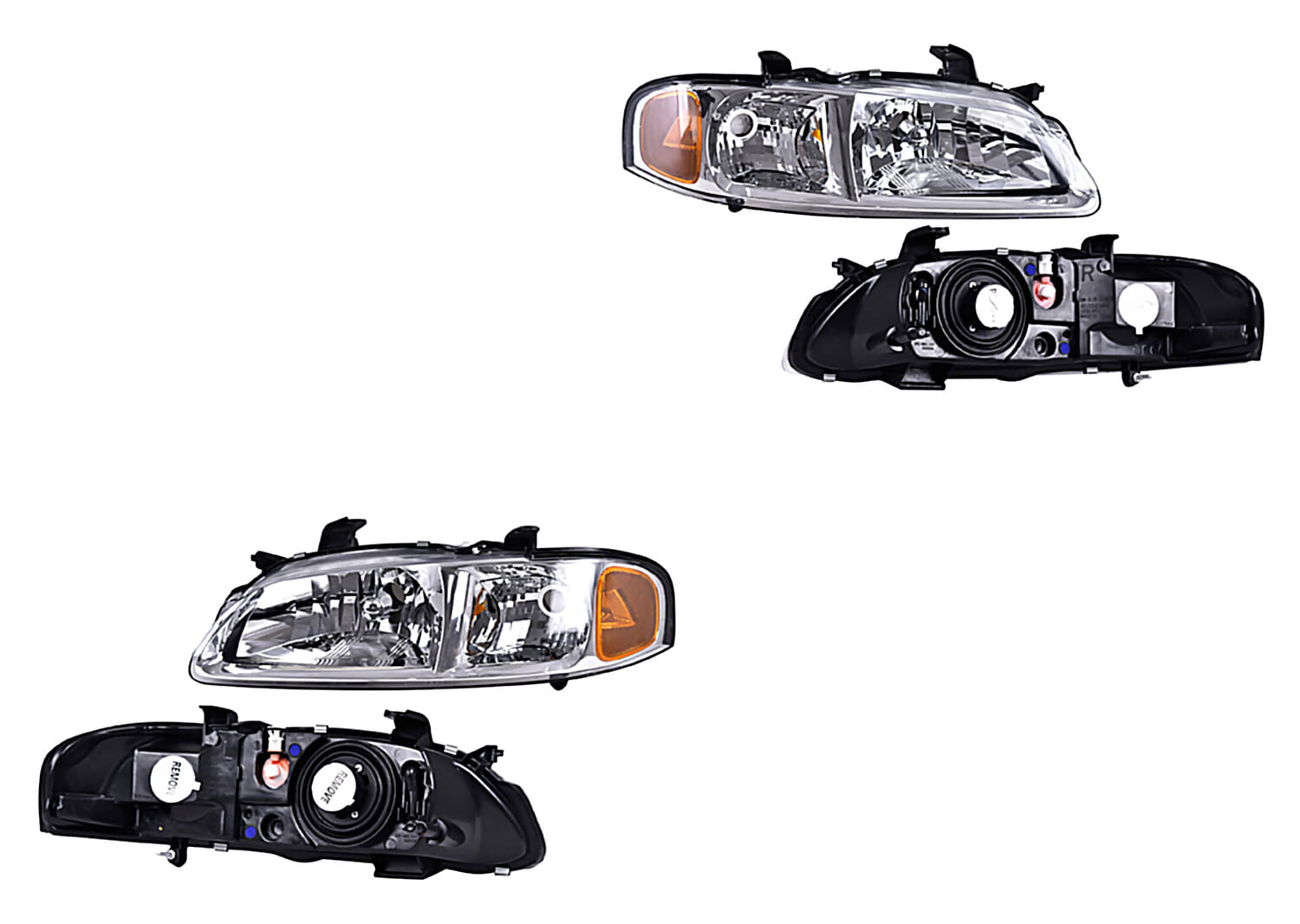 Par De Faros Fondo Cromado