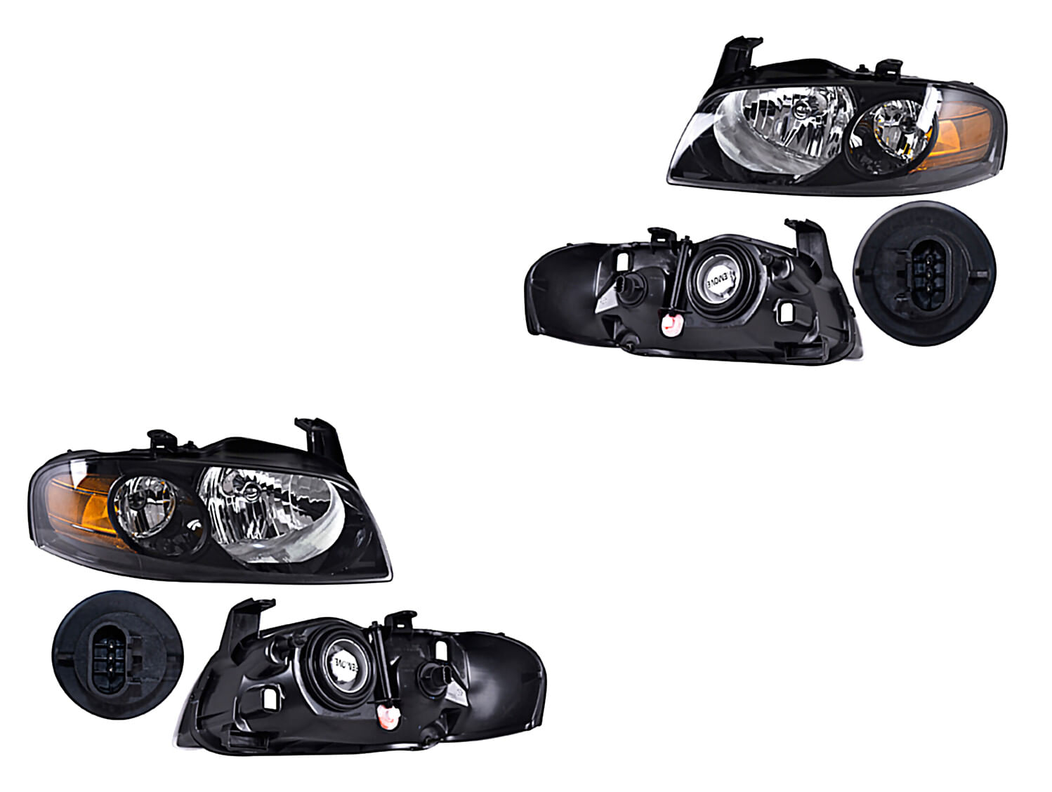 Par De Faros Fondo Negro