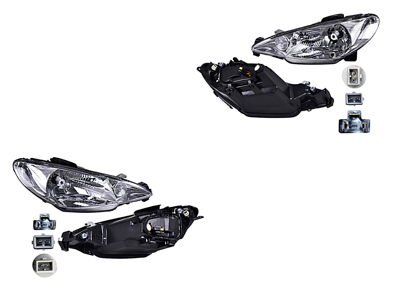 Par De Faros Liso Eléctrico Sin Motor Sin Foco