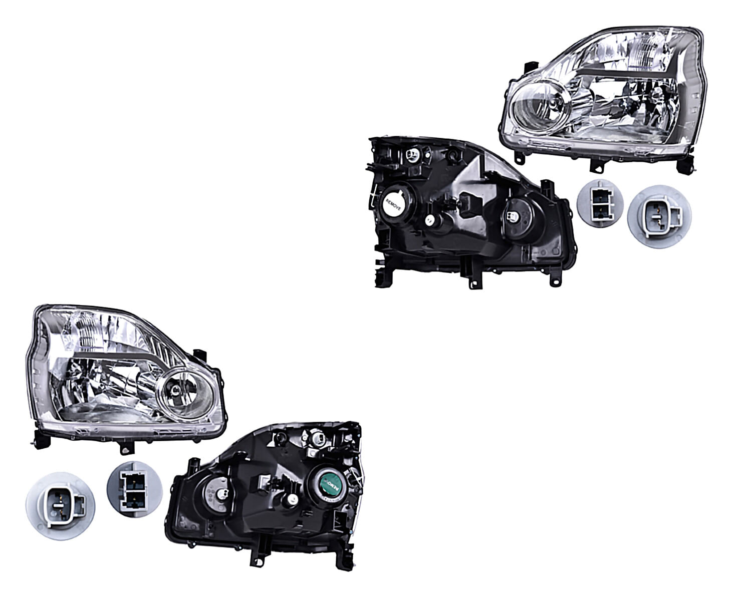 Par De Faros Eléctrico Sin Motor Para Foco Halógeno
