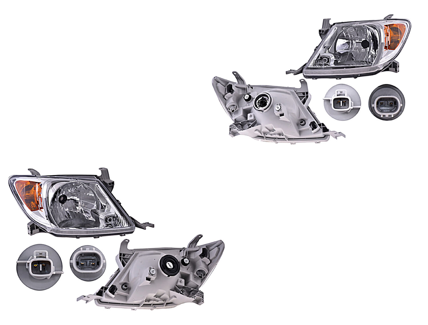 Par De Faros Manual/Eléctrico Para Foco Halógeno Sin Foco