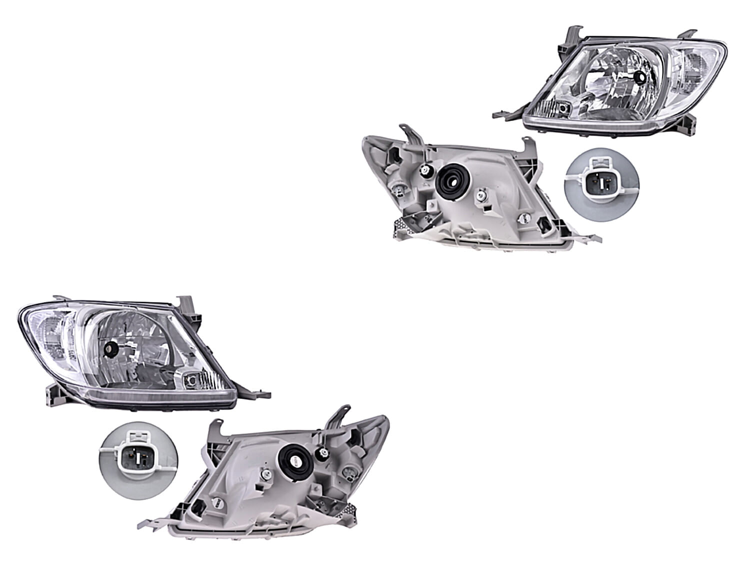 Par De Faros Manual/Eléctrico Para Foco Halógeno Sin Foco