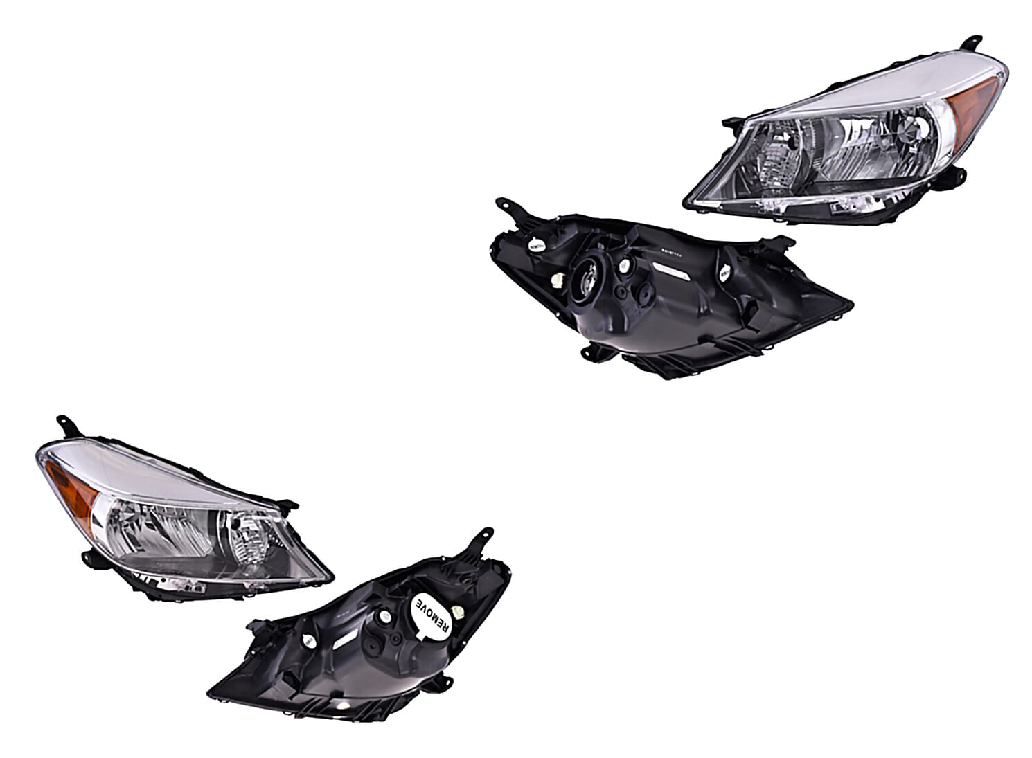 Par De Faros Fondo Cromado Sin Foco