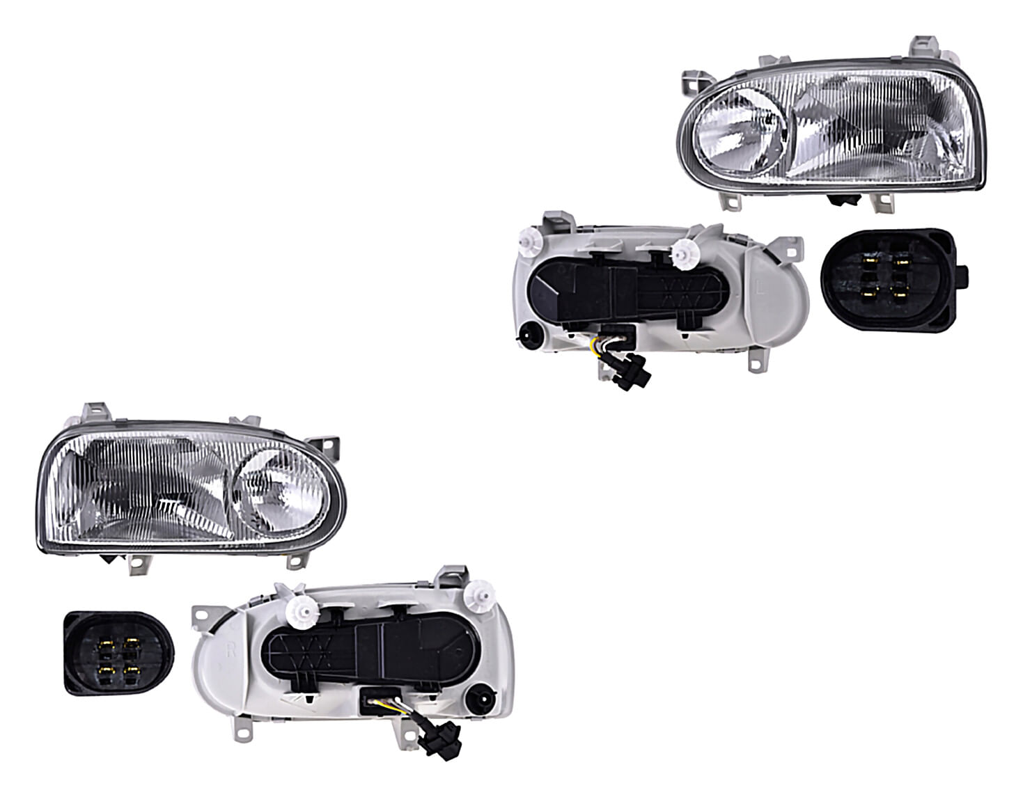 Par De Faros Manual/Eléctrico Para Foco Halógeno Sin Foco