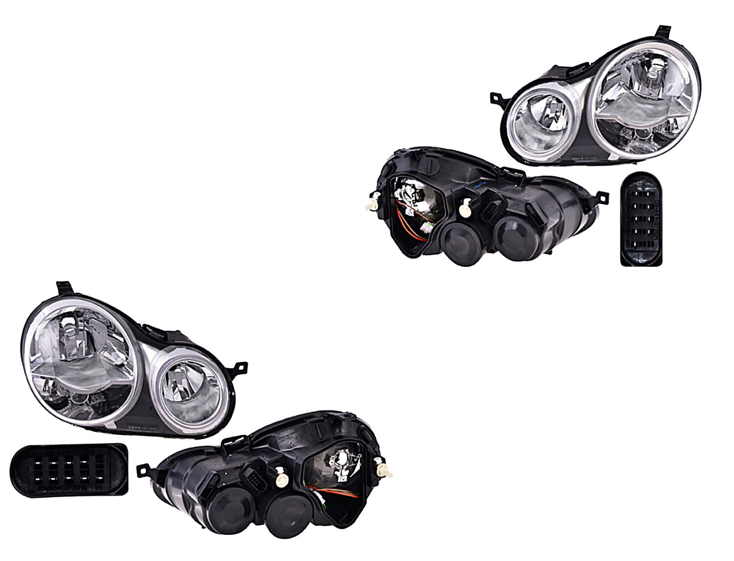 Par De Faros Eléctrico Sin Motor Para Foco Halógeno Sin Foco