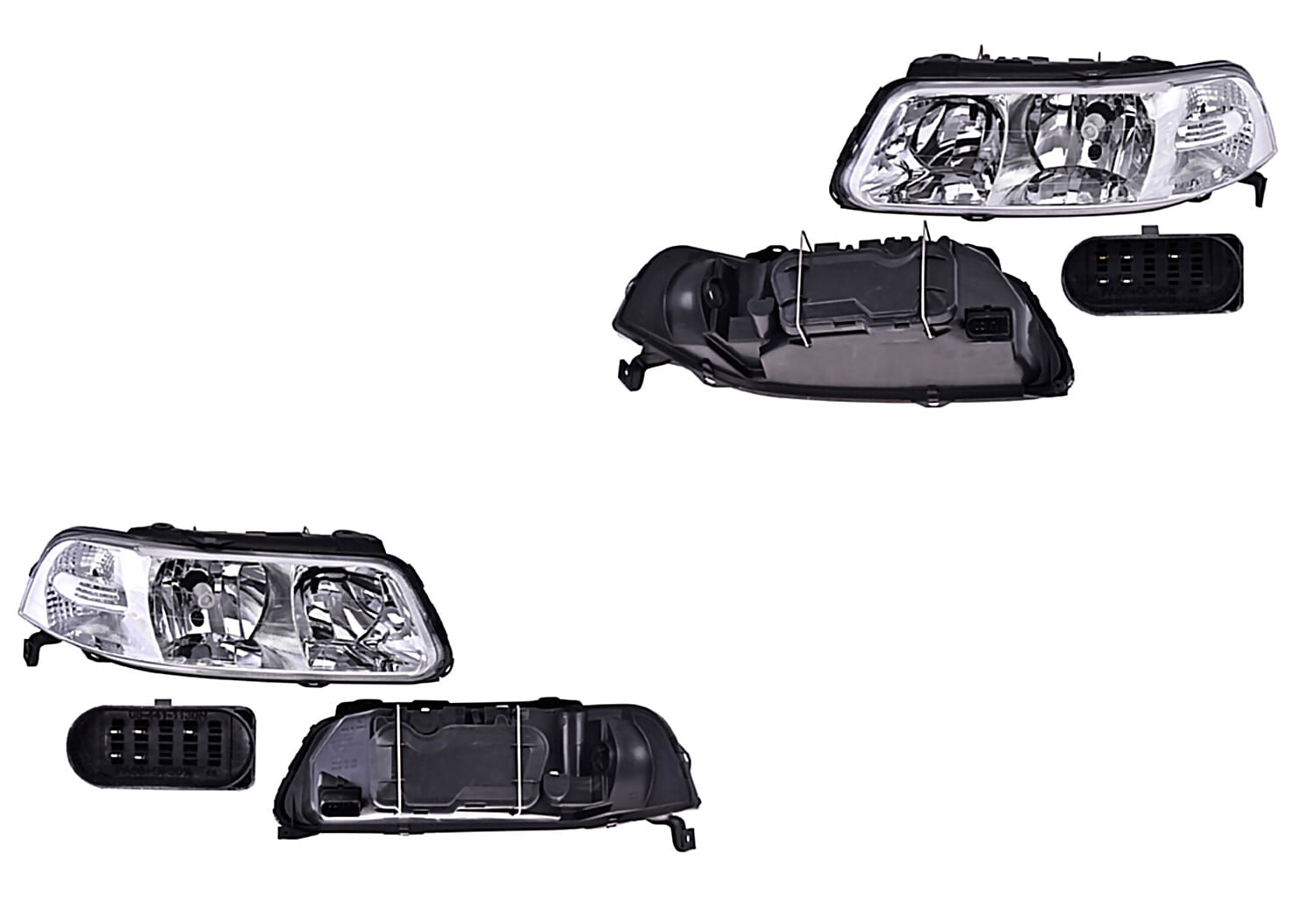 Par De Faros Fondo Cromado Para Foco Halógeno