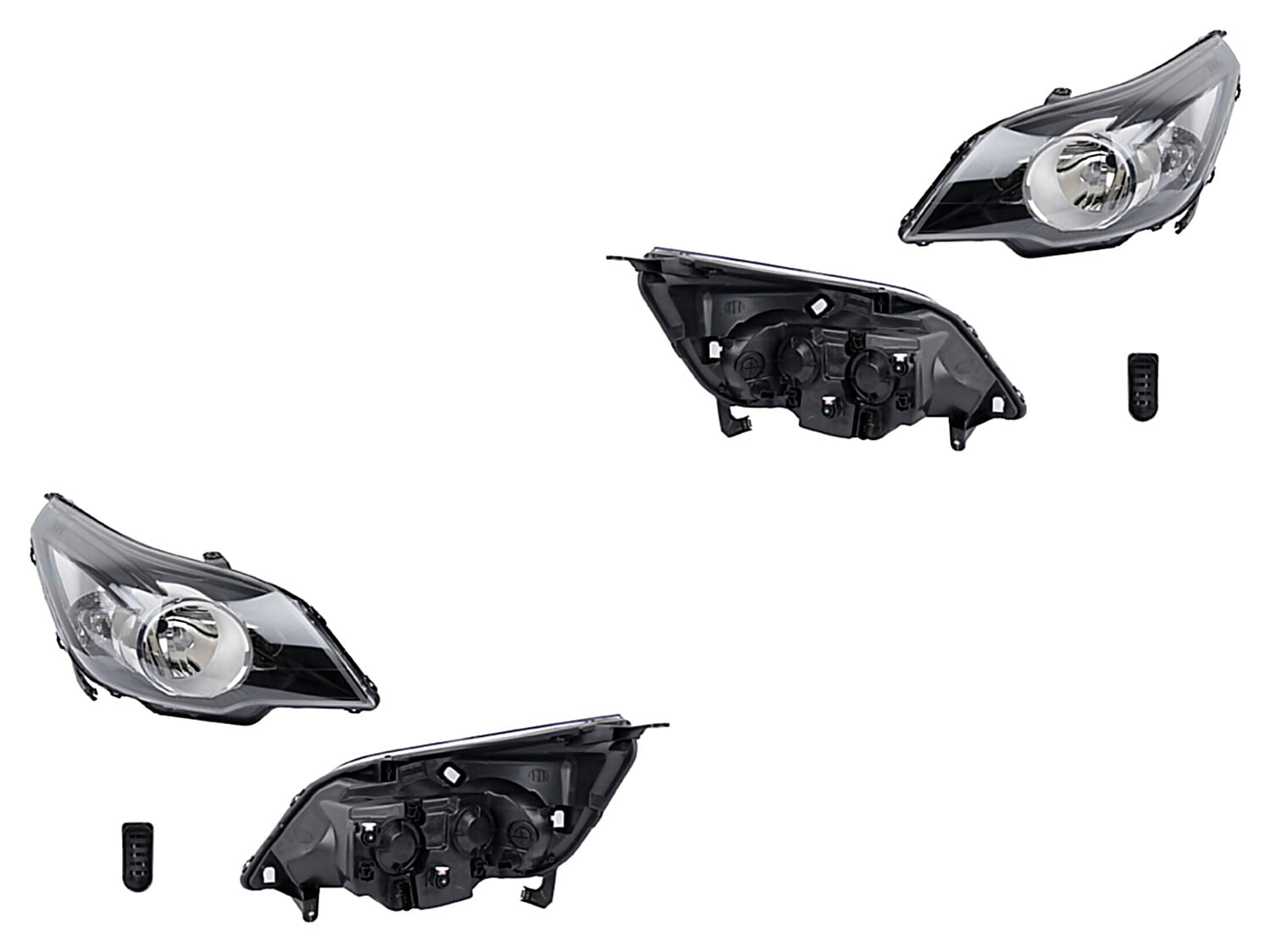 Par De Faros Fondo Negro Para Foco Halógeno Sin Foco