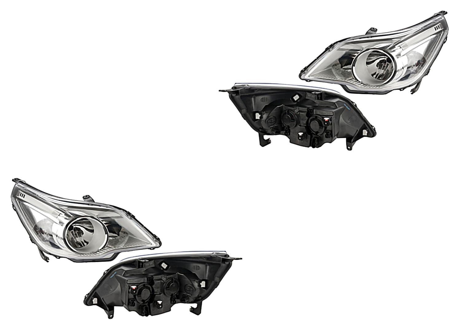Par De Faros Fondo Cromado Para Foco Halógeno Sin Foco