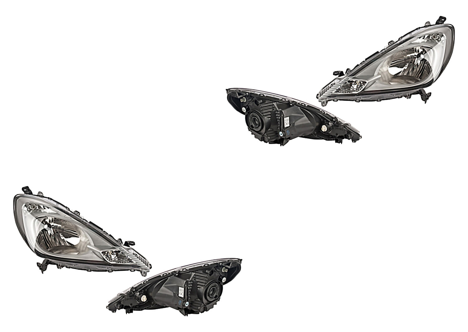 Par De Faros Fondo Cromado Manual/Eléctrico Para Foco Halógeno Sin Foco