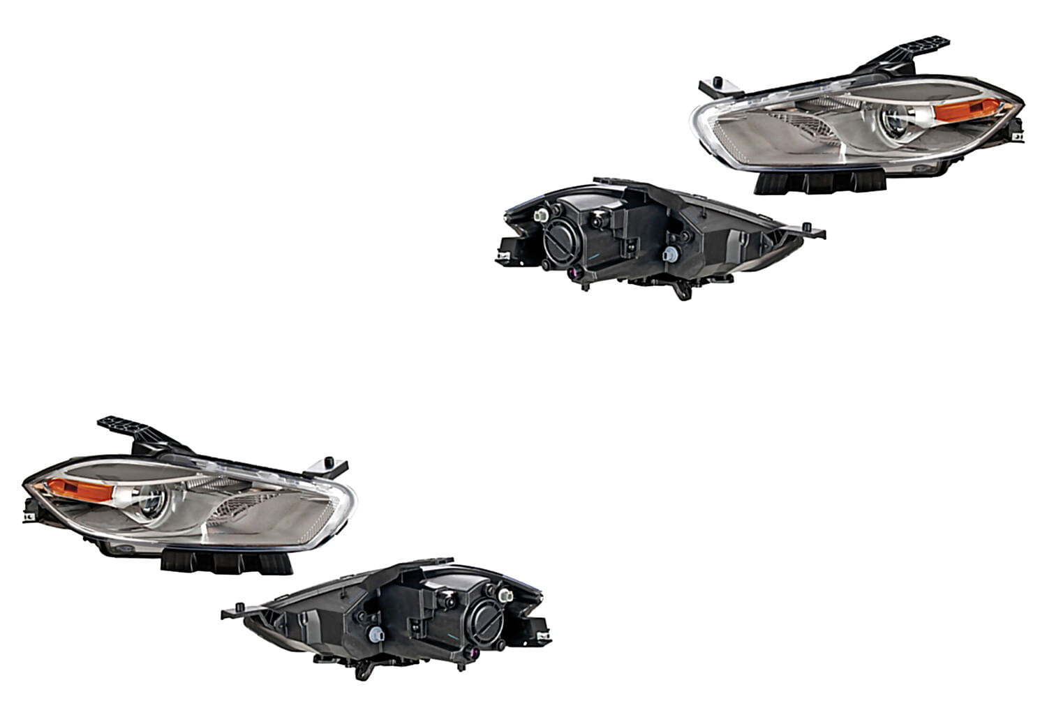 Par De Faros Fondo Cromado Para Foco Halógeno