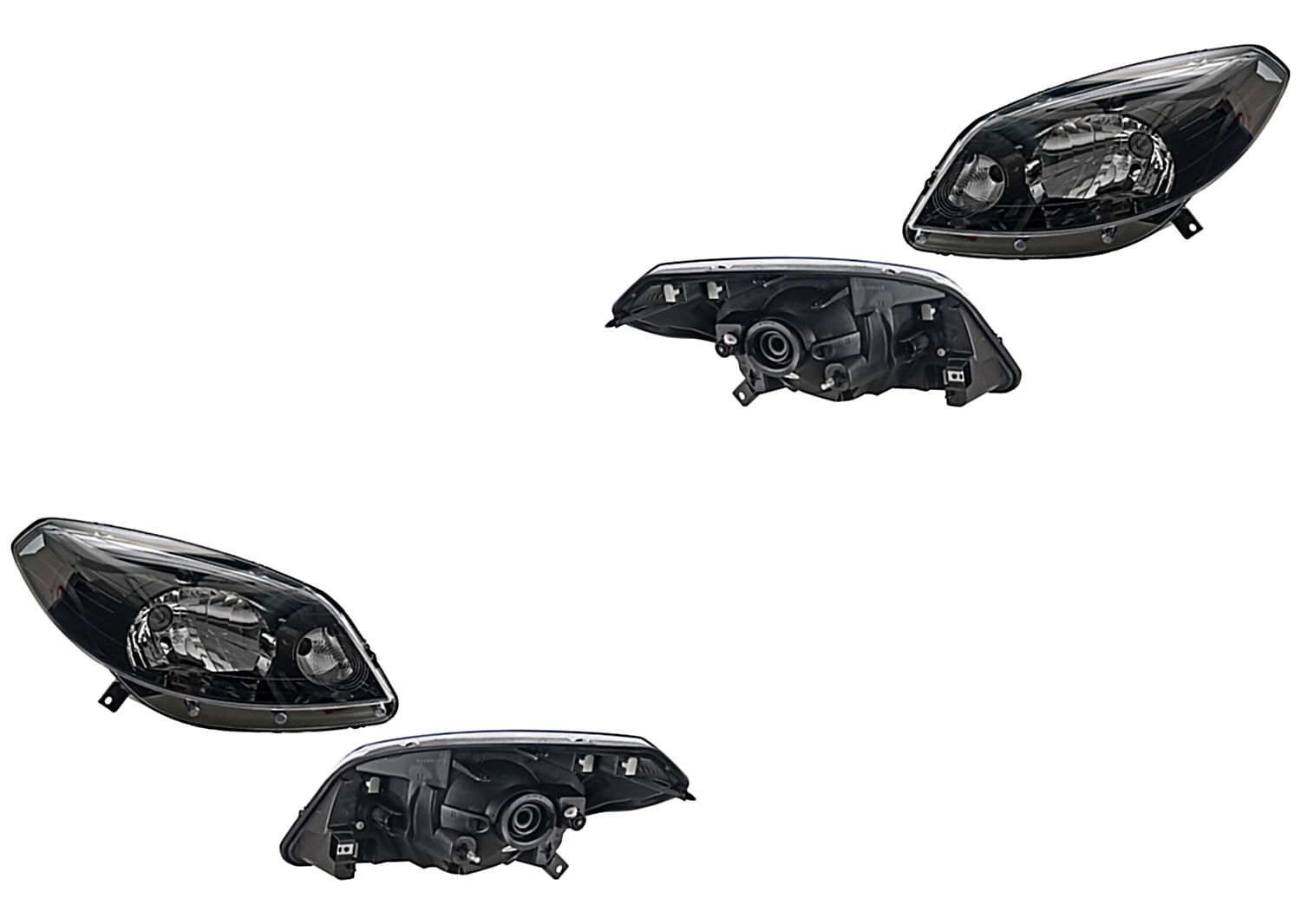 Par De Faros Fondo Negro Manual Para Foco Halógeno Sin Foco