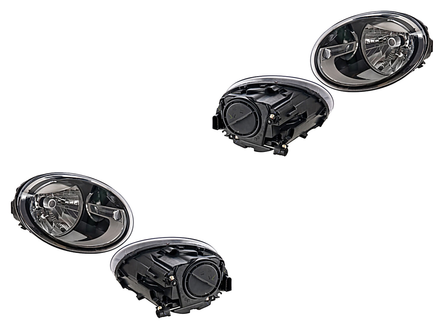 Par De Faros Fondo Negro Eléctrico Con Motor Para Foco Halógeno Sin Foco
