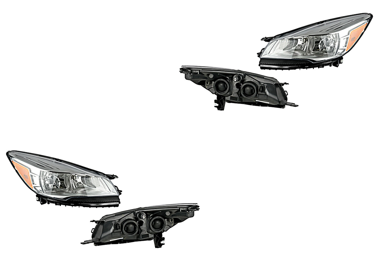 Par De Faros Para Foco Halógeno Con Reflejante Ámbar