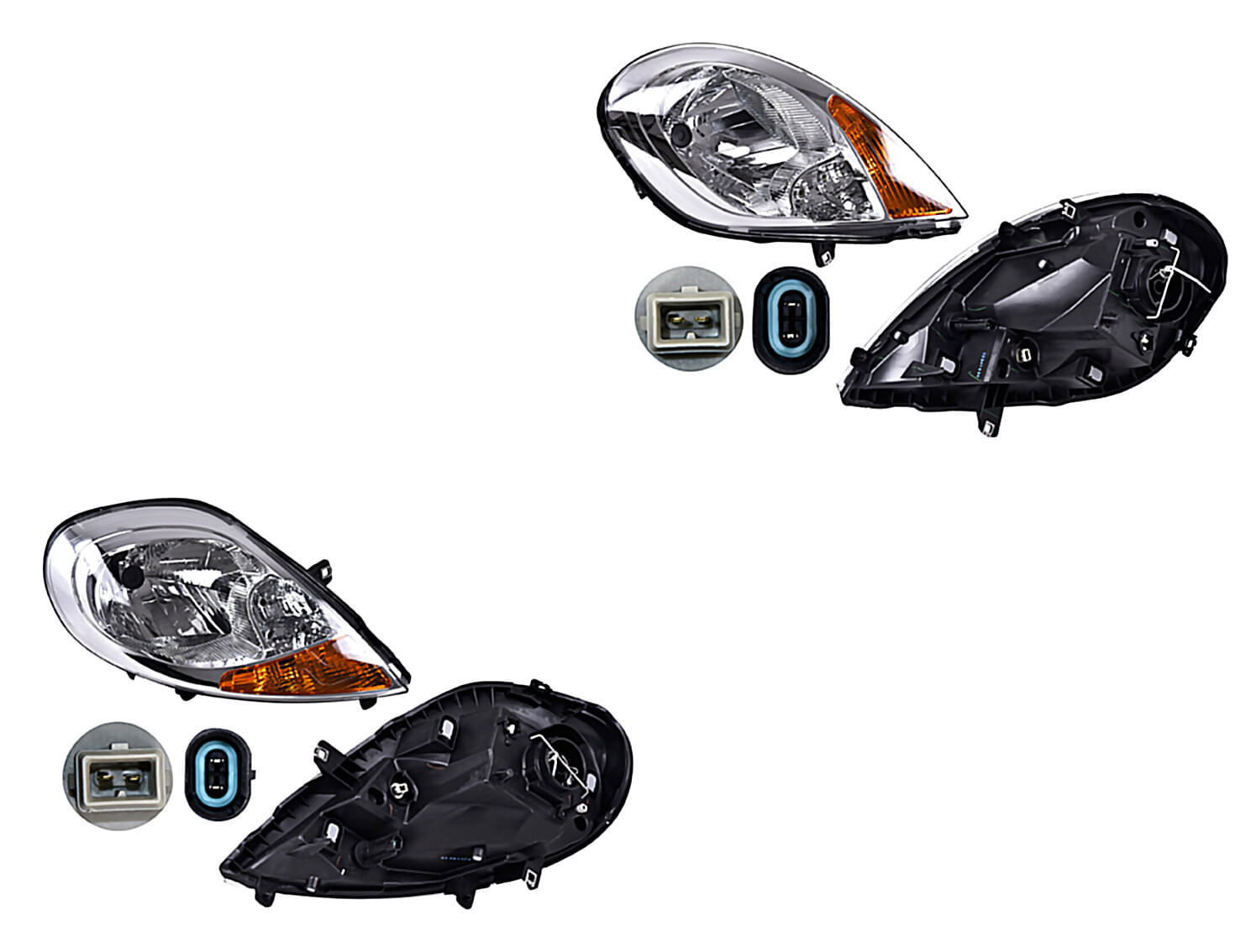 Par De Faros Eléctrico Sin Motor Con Cuarto Ámbar