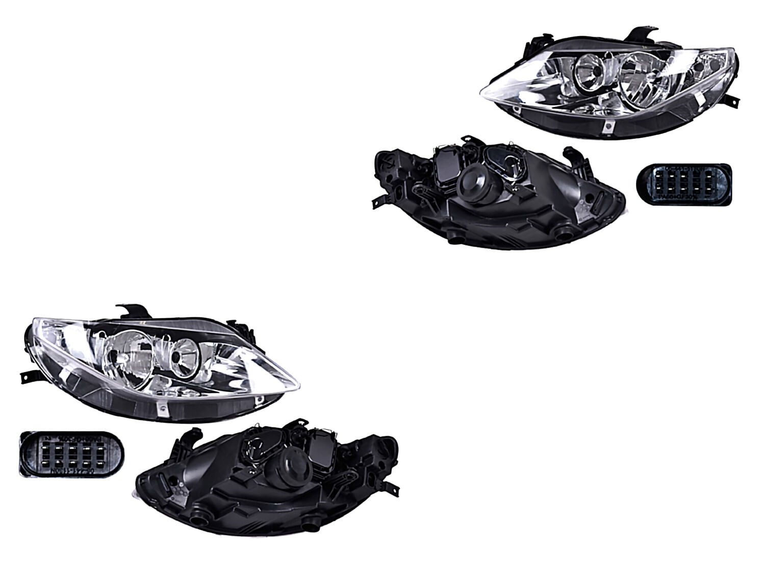 Par De Faros Fondo Cromado Eléctrico Sin Foco