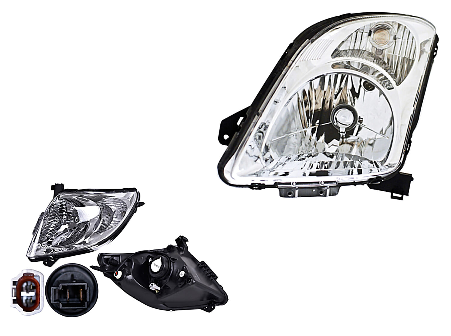 Par De Faros Fondo Cromado Manual Para Foco Halógeno Sin Foco