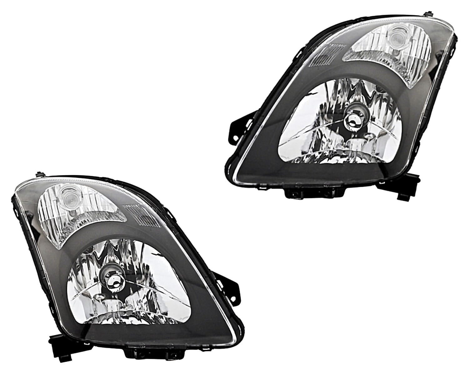Par De Faros Fondo Negro Para Foco Halógeno