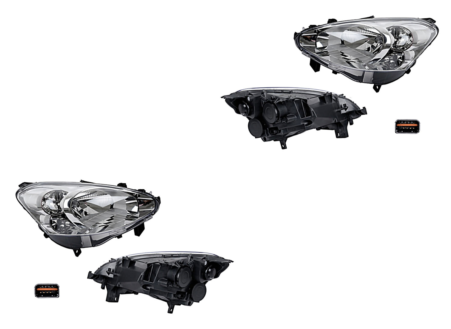 Par De Faros Eléctrico Con Motor Para Foco Halógeno Sin Foco