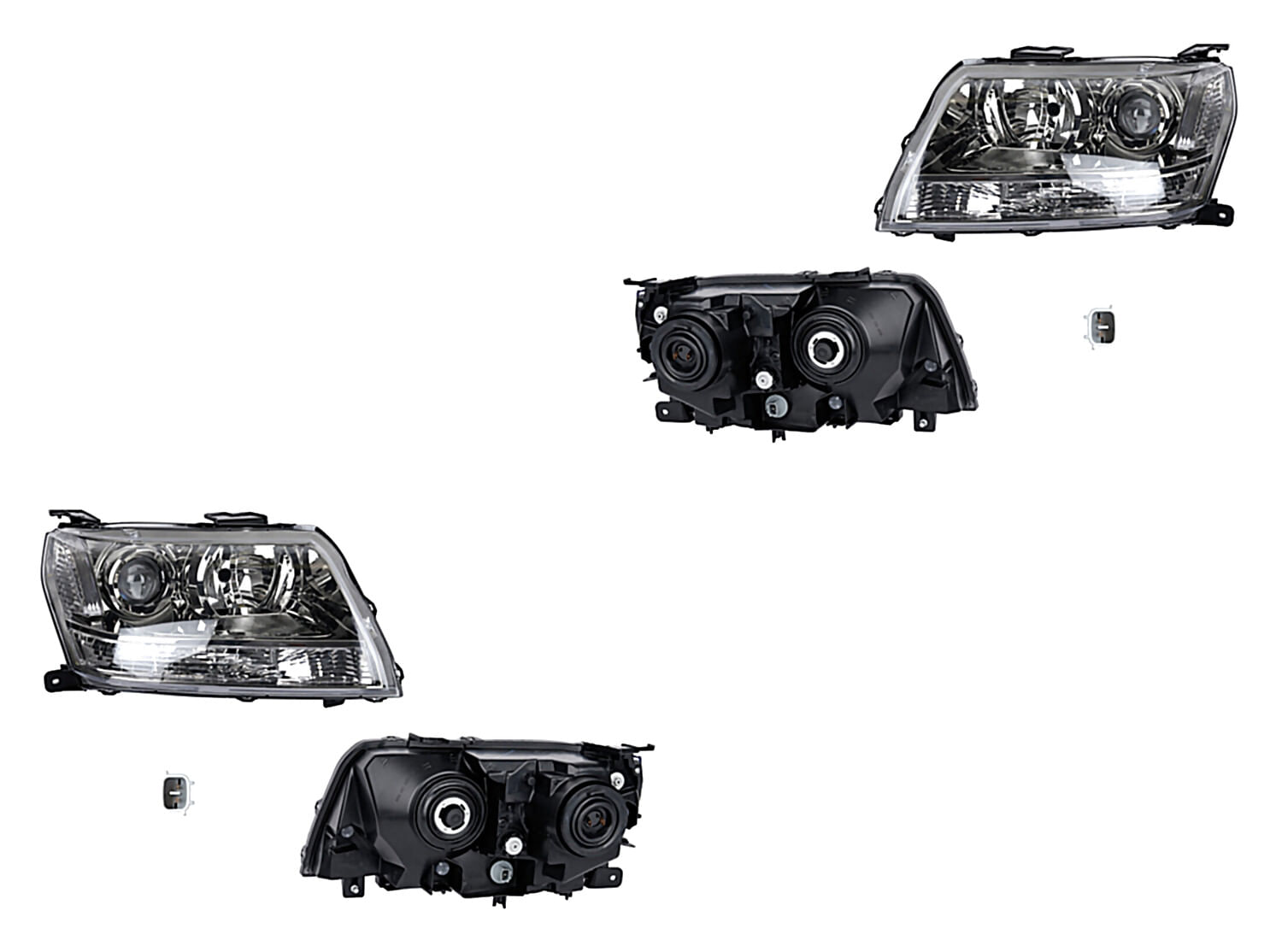 Par De Faros Fondo Cromado Manual/Eléctrico Sin Foco