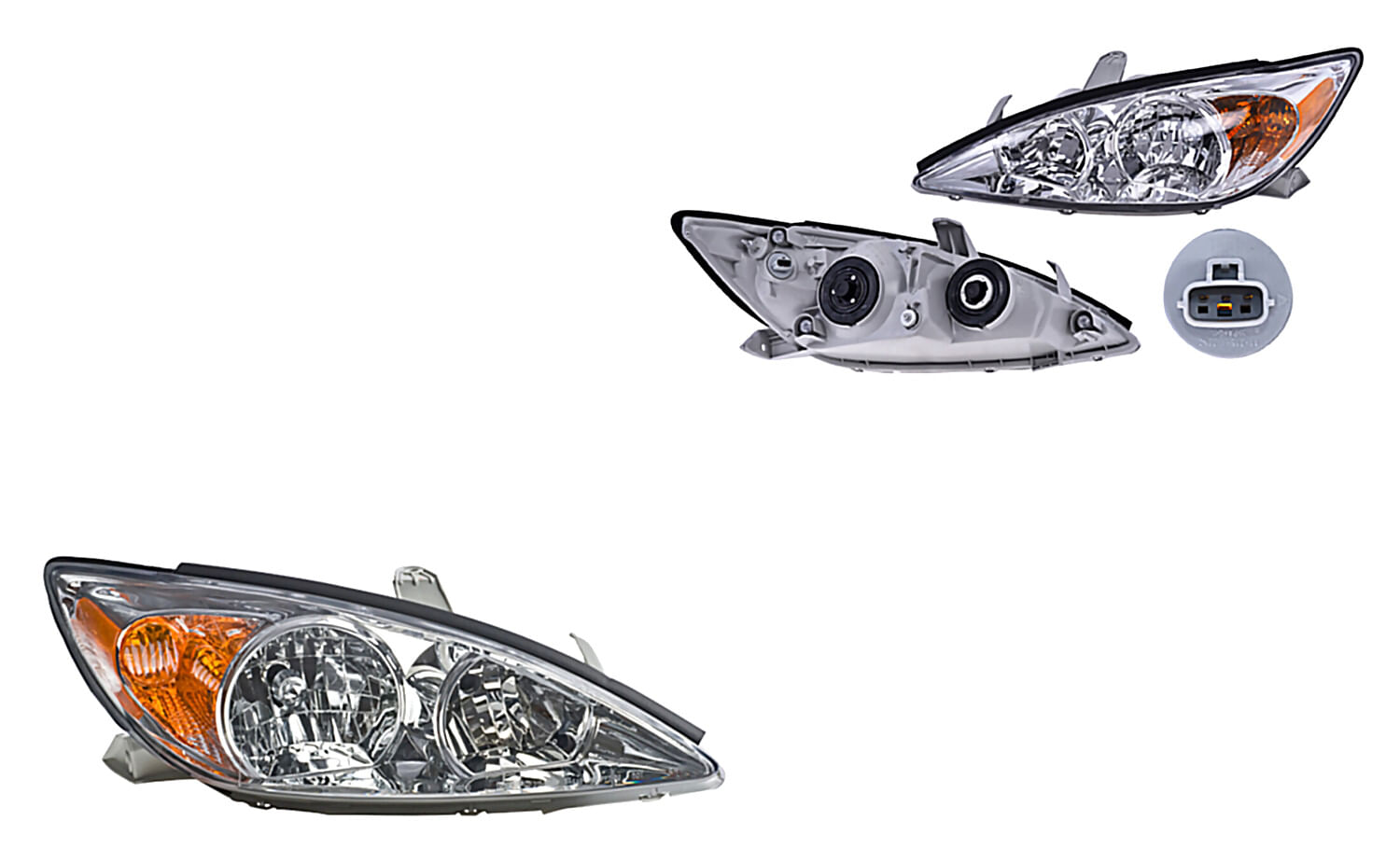 Par De Faros Fondo Cromado Con Cuarto Ámbar Sin Foco