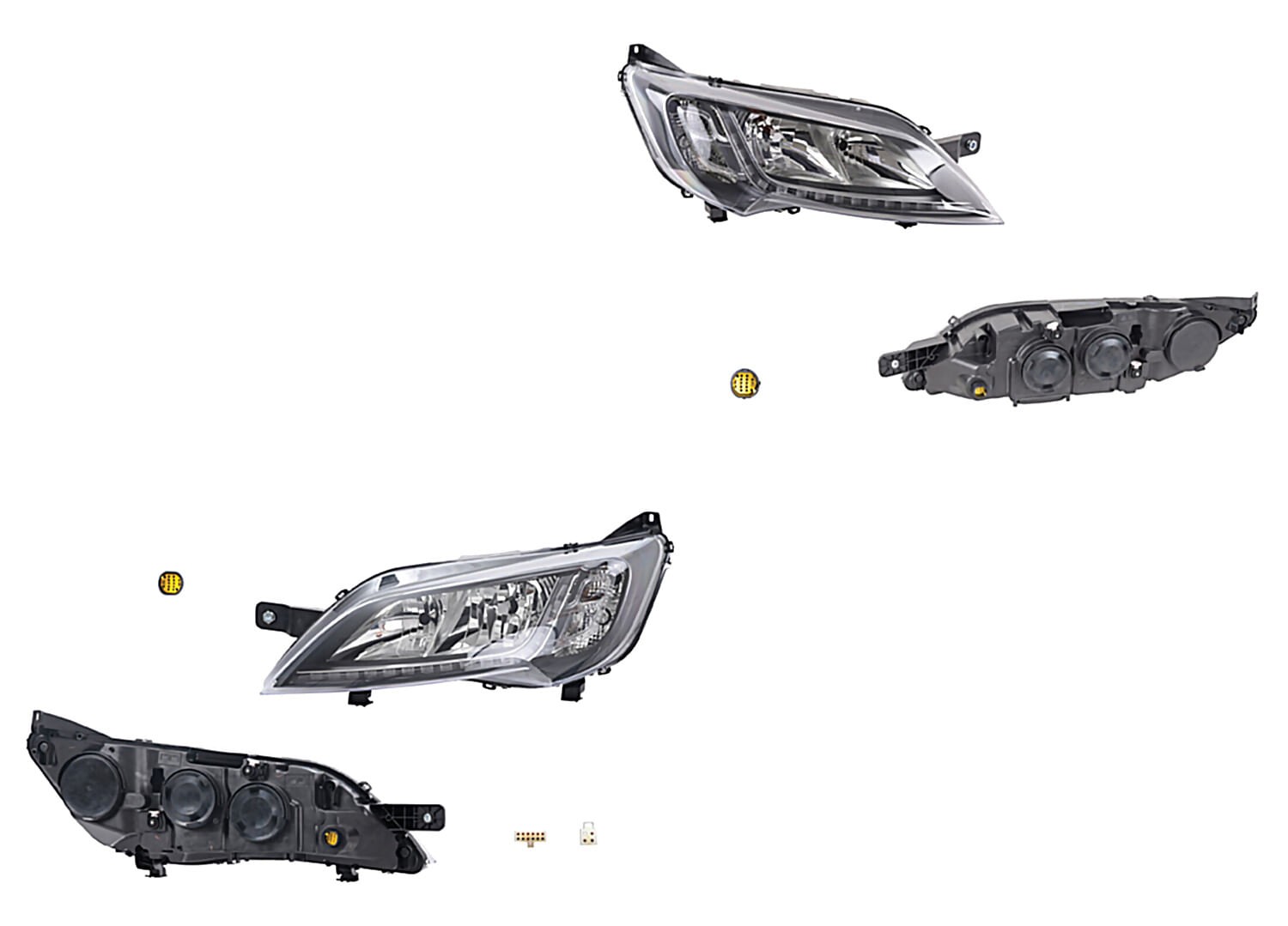 Par De Faros Con Motor Para Foco Halógeno Sin Foco Con Leds Con Luz De Día