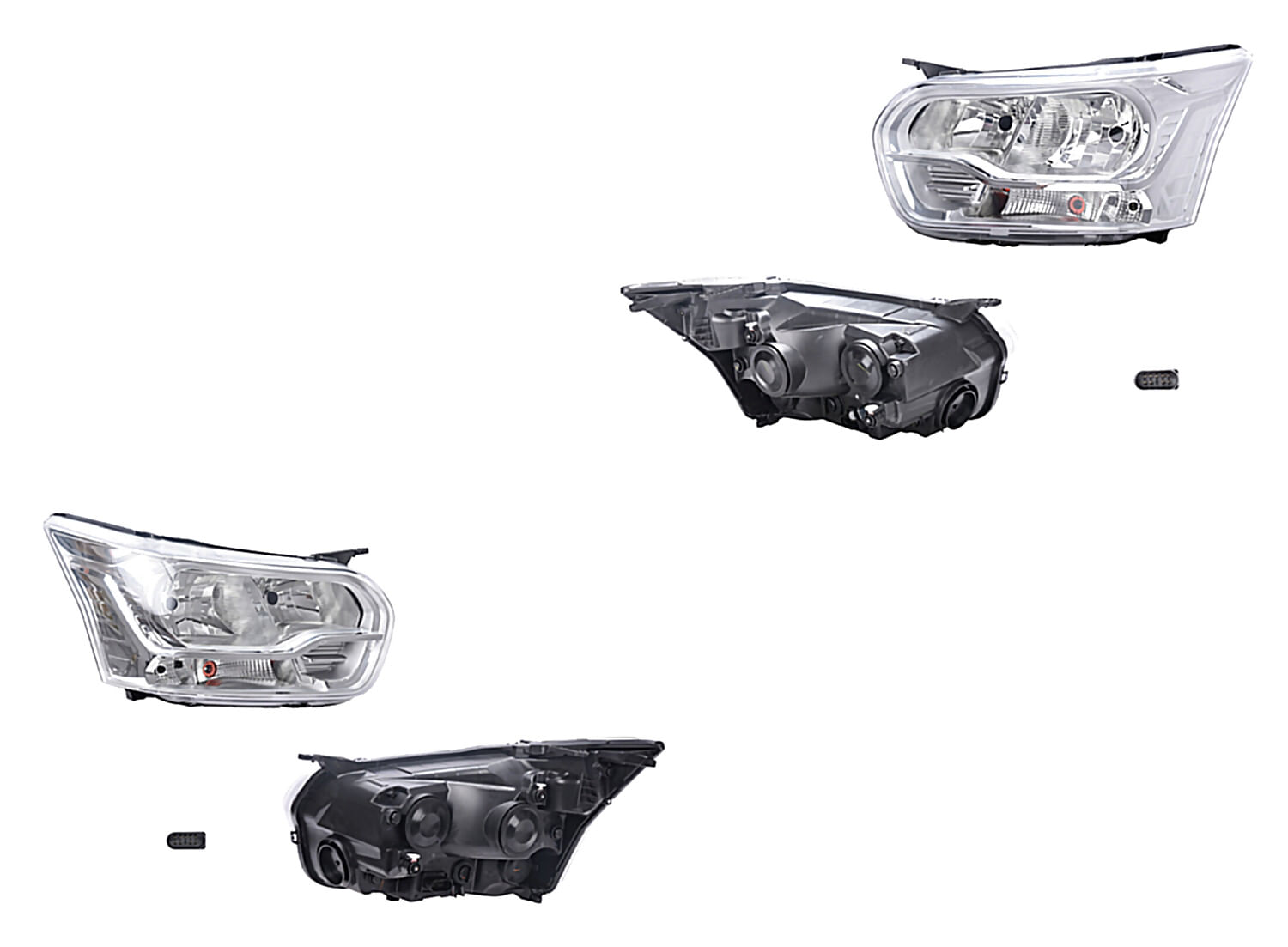 Par De Faros Fondo Cromado Eléctrico Con Motor Sin Foco