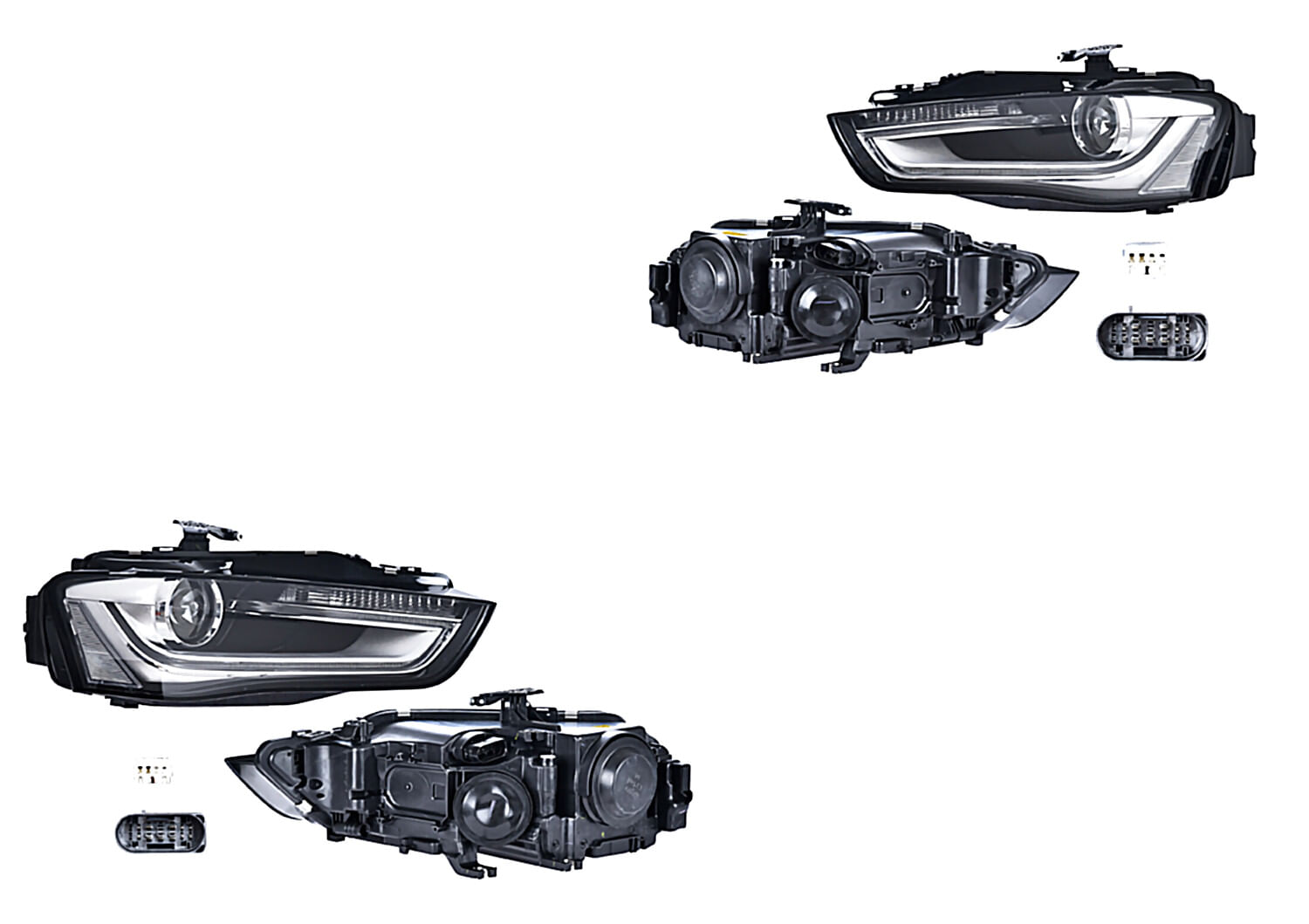 Par De Faros Eléctrico Con Motor Para Foco Xenón Sin Foco Con Leds Con Lupa
