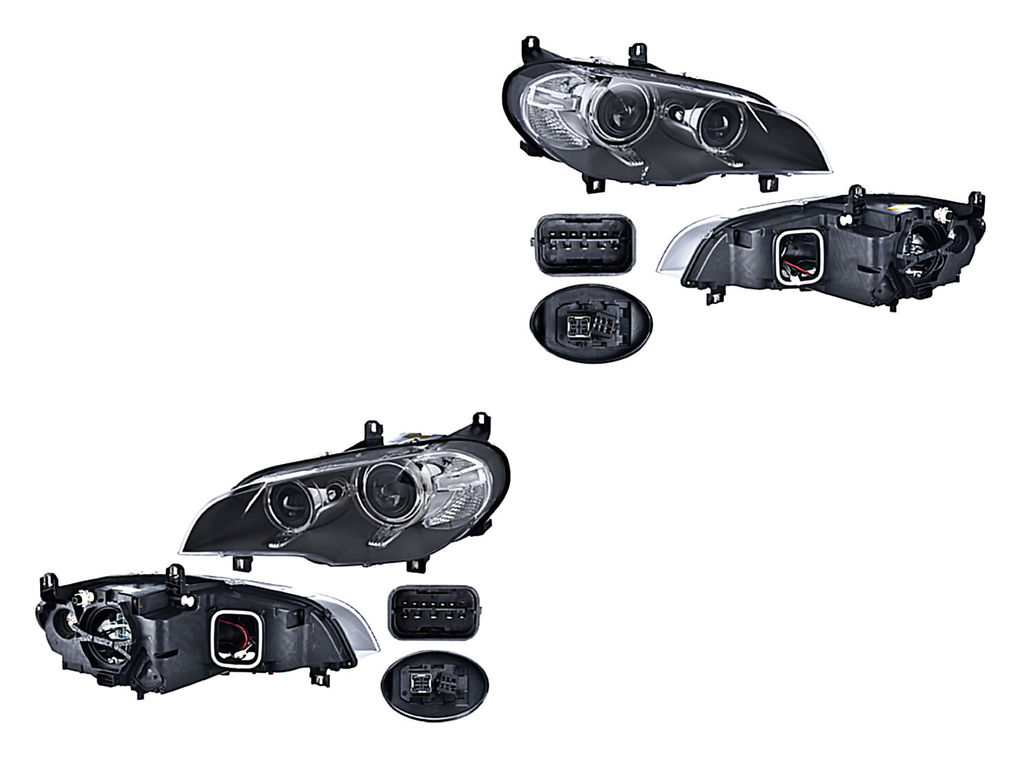 Par De Faros Eléctrico Con Motor Para Foco Xenón Sin Foco