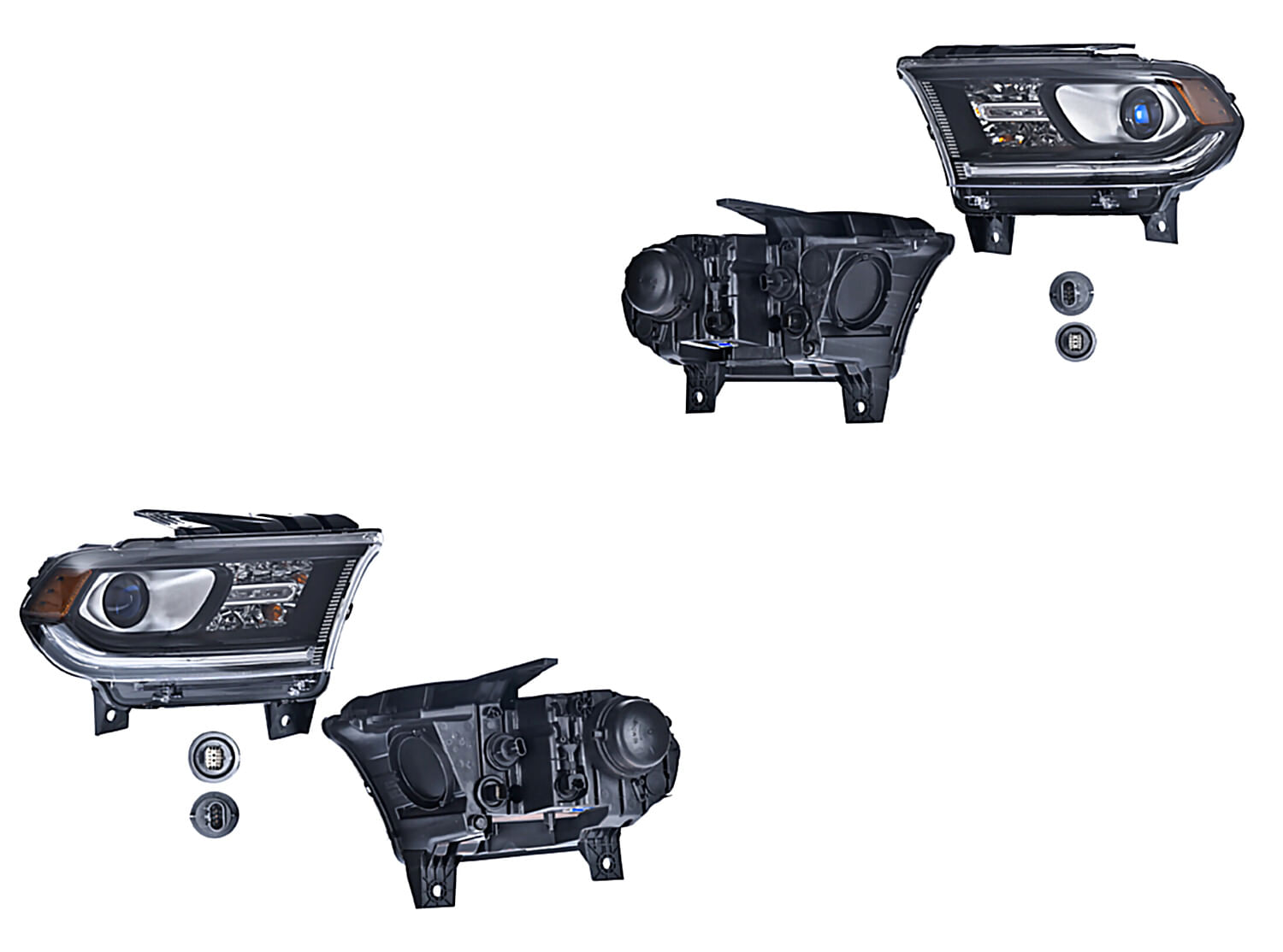 Par De Faros Fondo Negro Sin Leds