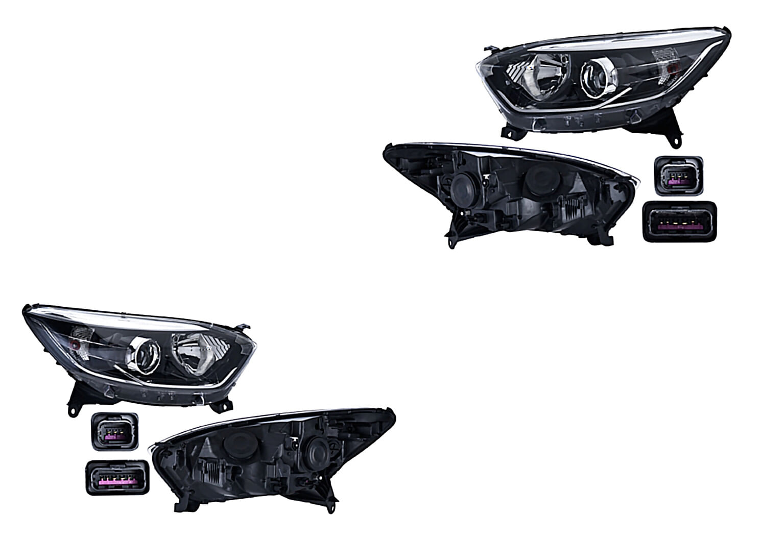 Par De Faros Eléctrico Con Motor Para Foco Halógeno Sin Foco