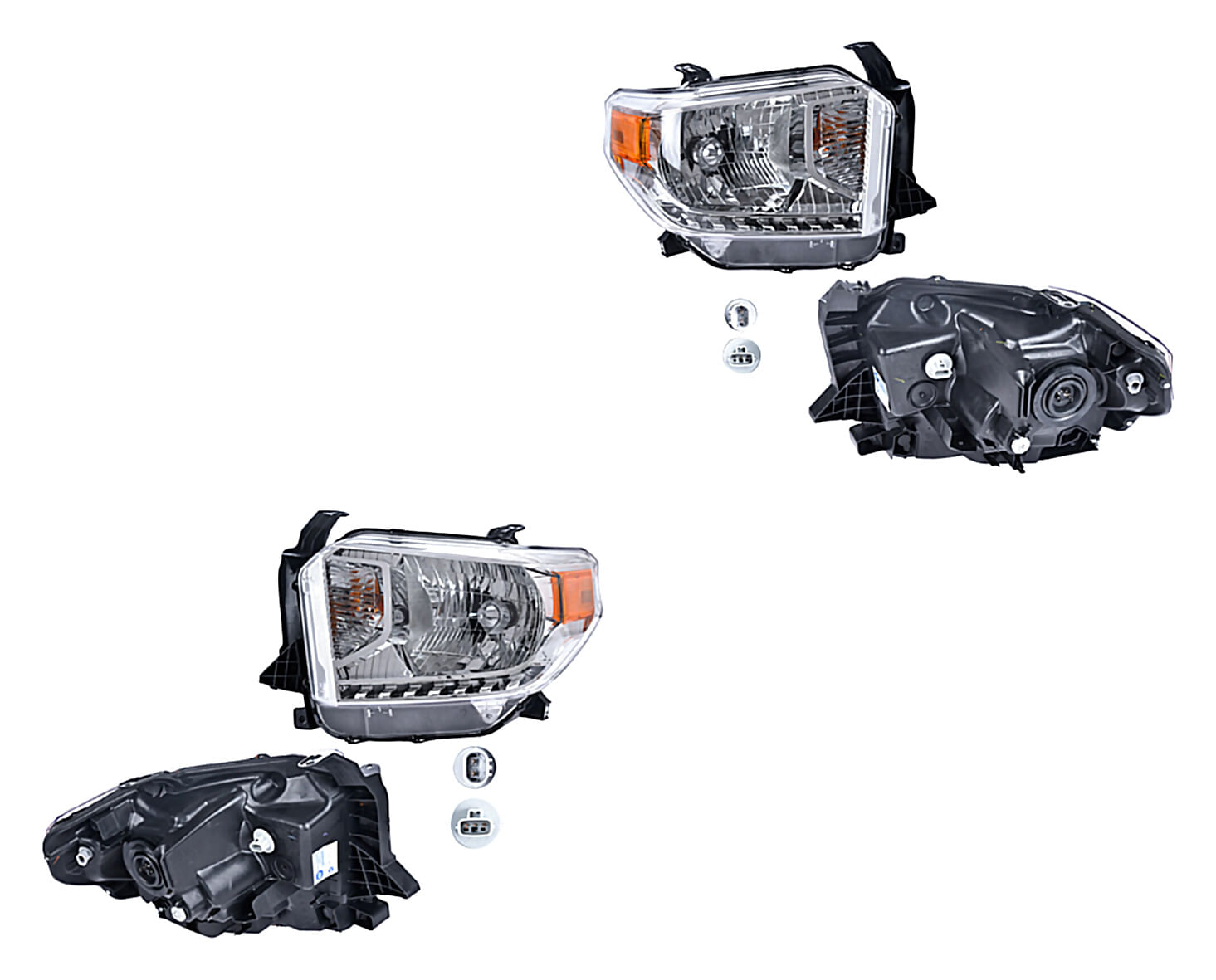 Par De Faros Fondo Cromado Sin Motor