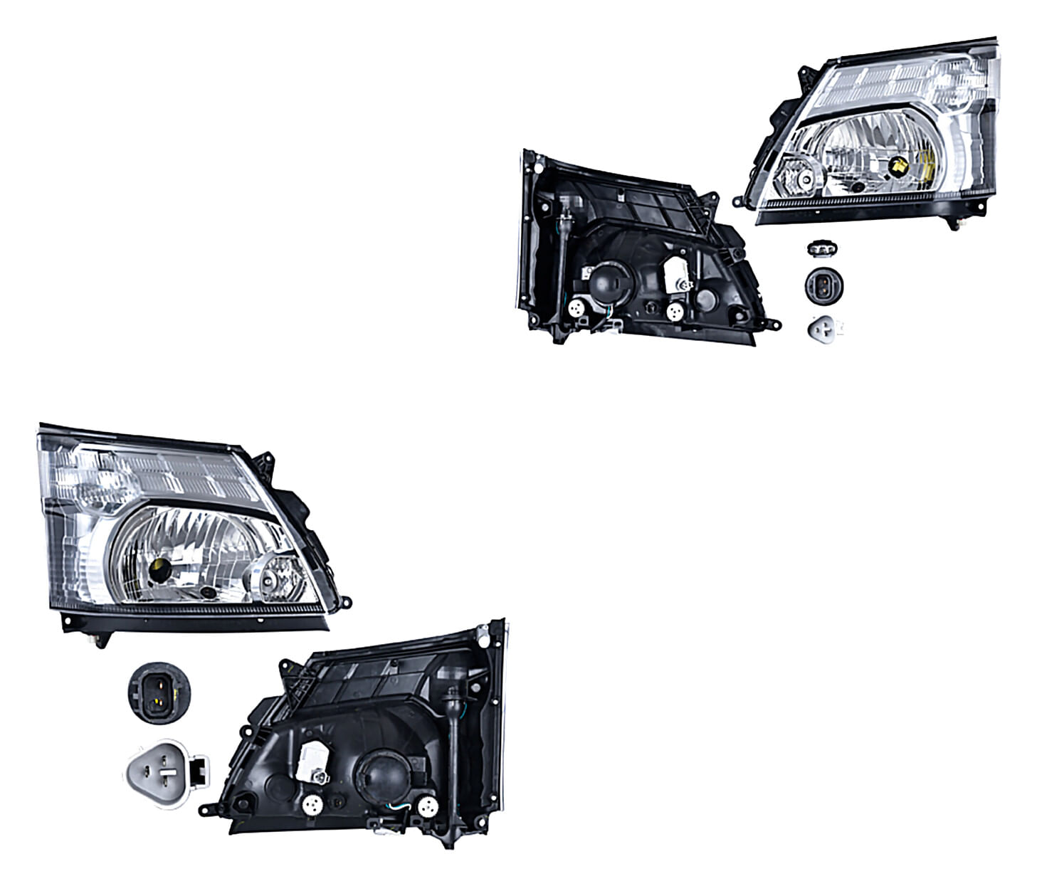 Par De Faros Eléctrico Con Motor Para Foco Halógeno Sin Foco